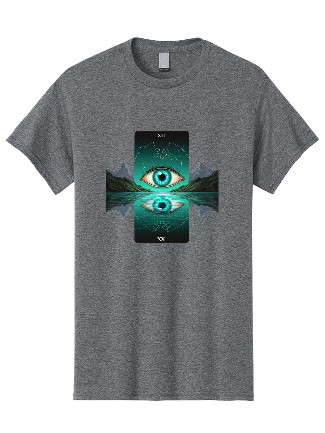 Xii-The-Moon-Tarot-Card Men'S Graphic Tee, 100% Cotton, Comfortable Casual Summer Wear, Machine Washable, Vintage Camera, Old Camera, Antique Camera, Black Camera, Classic Photography, Photography Equipment, Nostalgic Device, Film Camera, Bah407