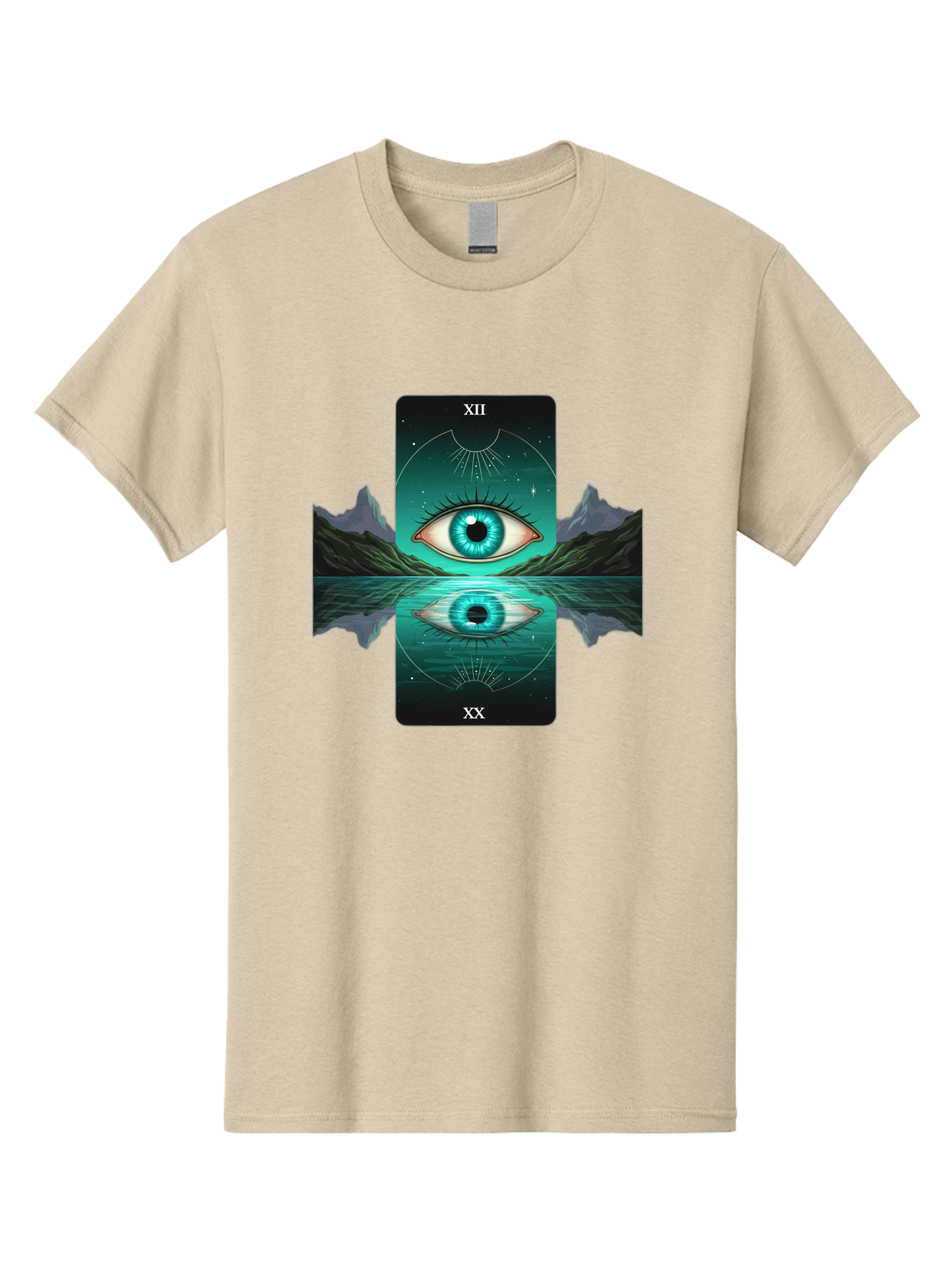 Xii-The-Moon-Tarot-Card Men'S Graphic Tee, 100% Cotton, Comfortable Casual Summer Wear, Machine Washable, Vintage Camera, Old Camera, Antique Camera, Black Camera, Classic Photography, Photography Equipment, Nostalgic Device, Film Camera, Bah407