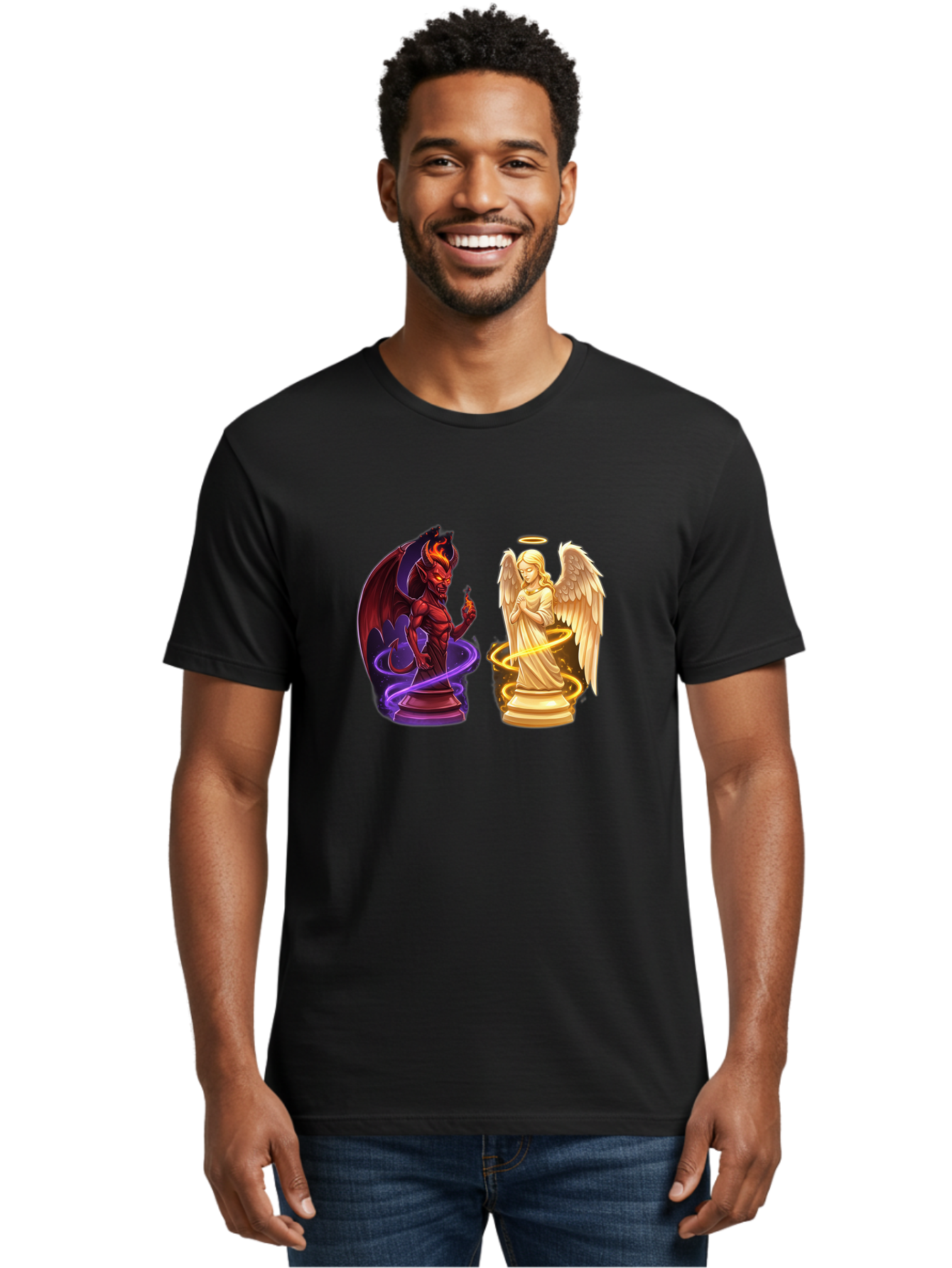 Angel-And-Demon Men'S Graphic Tee, 100% Cotton, Comfortable Casual Summer Wear, Machine Washable, Vintage Camera, Old Camera, Antique Camera, Black Camera, Classic Photography, Photography Equipment, Nostalgic Device, Film Camera, Camera Art Bah423