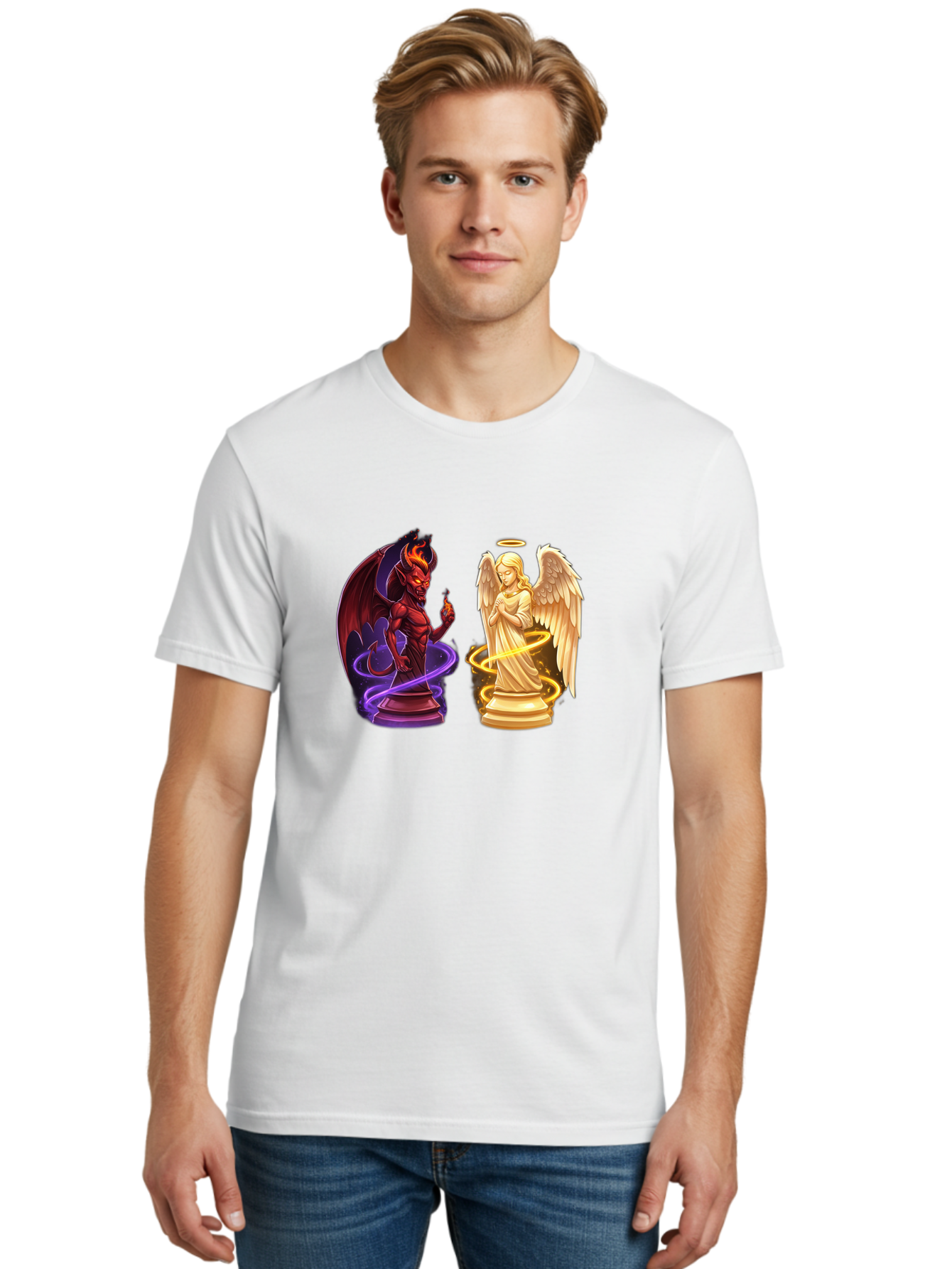 Angel-And-Demon Men'S Graphic Tee, 100% Cotton, Comfortable Casual Summer Wear, Machine Washable, Vintage Camera, Old Camera, Antique Camera, Black Camera, Classic Photography, Photography Equipment, Nostalgic Device, Film Camera, Camera Art Bah423