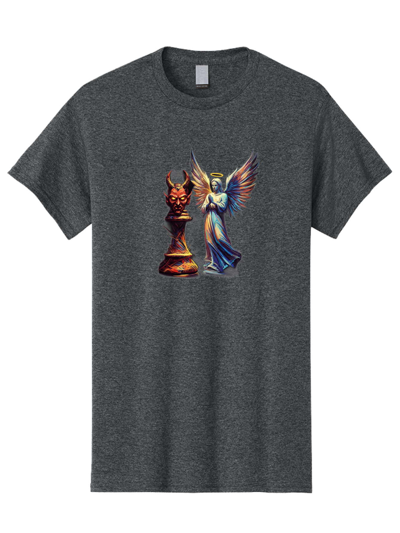 Angel-And-Devil-Chess-Pieces Men'S Graphic Tee, 100% Cotton, Comfortable Casual Summer Wear, Machine Washable, Vintage Camera, Old Camera, Antique Camera, Black Camera, Classic Photography, Photography Equipment, Nostalgic Device, Film Camera, Bah424