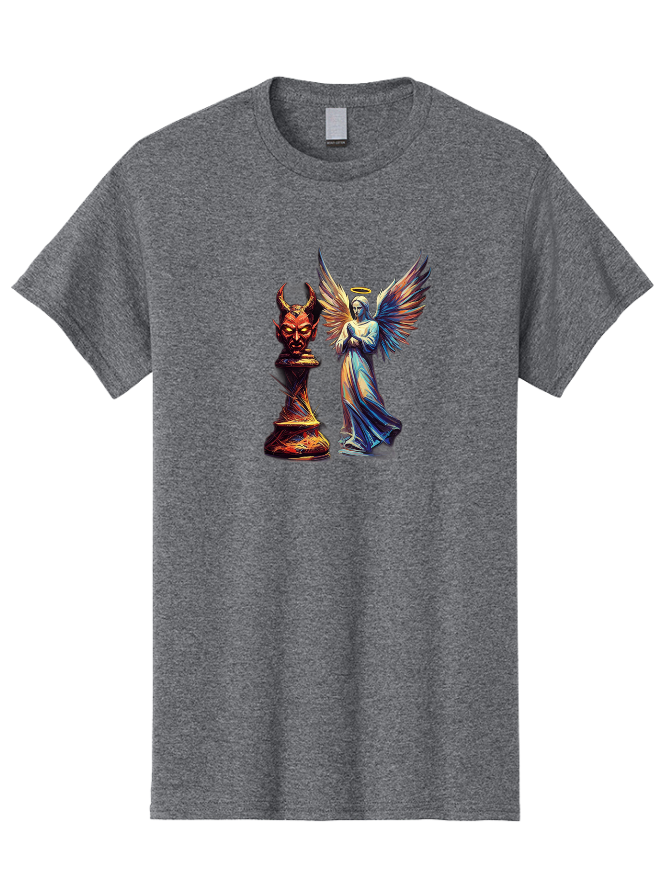 Angel-And-Devil-Chess-Pieces Men'S Graphic Tee, 100% Cotton, Comfortable Casual Summer Wear, Machine Washable, Vintage Camera, Old Camera, Antique Camera, Black Camera, Classic Photography, Photography Equipment, Nostalgic Device, Film Camera, Bah424