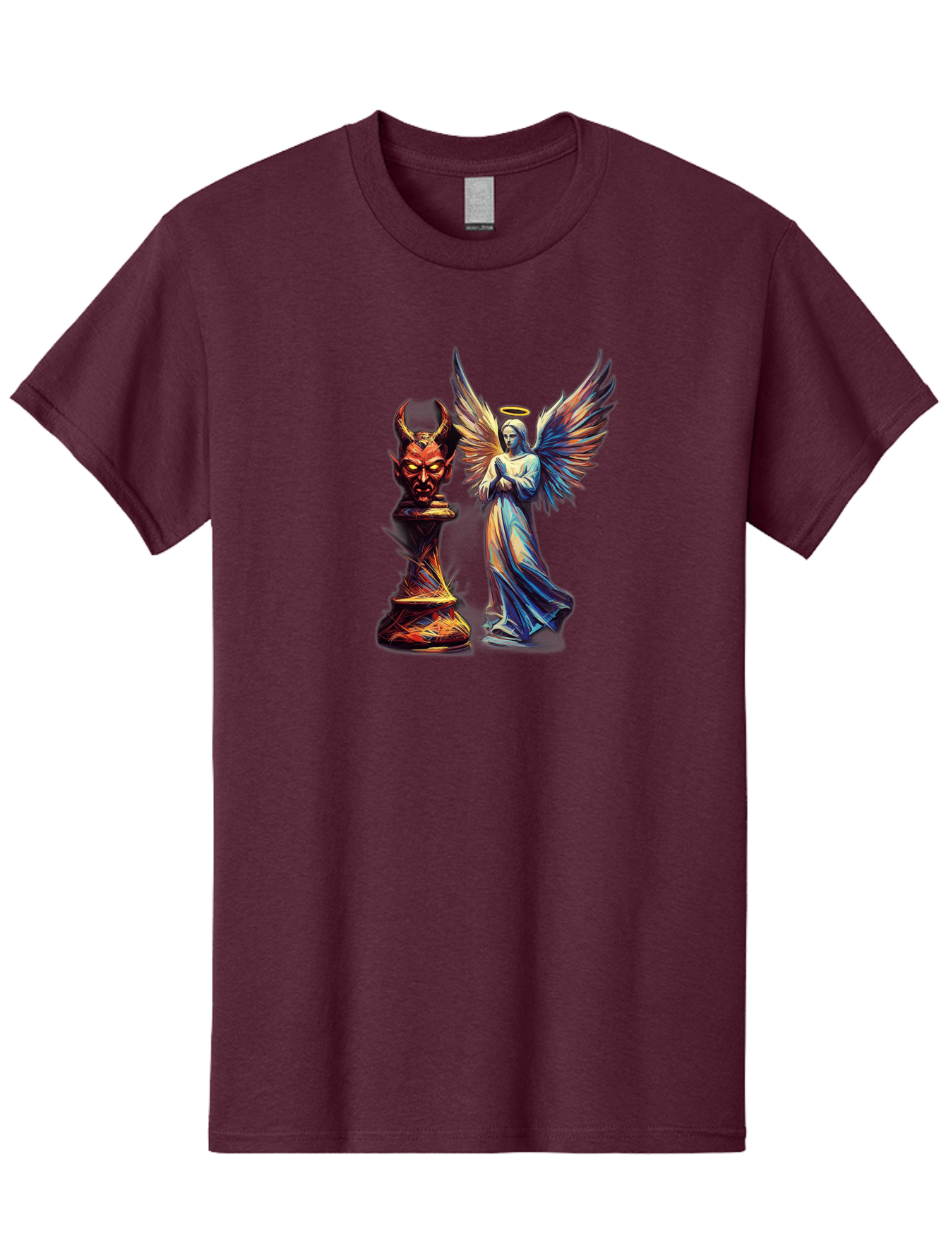 Angel-And-Devil-Chess-Pieces Men'S Graphic Tee, 100% Cotton, Comfortable Casual Summer Wear, Machine Washable, Vintage Camera, Old Camera, Antique Camera, Black Camera, Classic Photography, Photography Equipment, Nostalgic Device, Film Camera, Bah424
