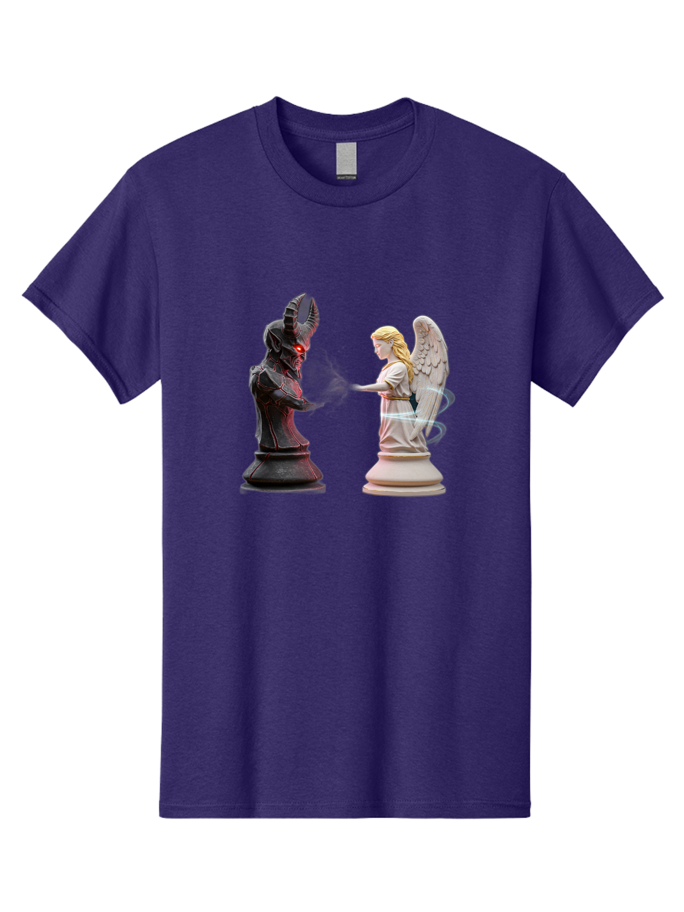 Angel-Vs-Demon-Chess Men'S Graphic Tee, 100% Cotton, Comfortable Casual Summer Wear, Machine Washable, Vintage Camera, Old Camera, Antique Camera, Black Camera, Classic Photography, Photography Equipment, Nostalgic Device, Film Camera, Bah425