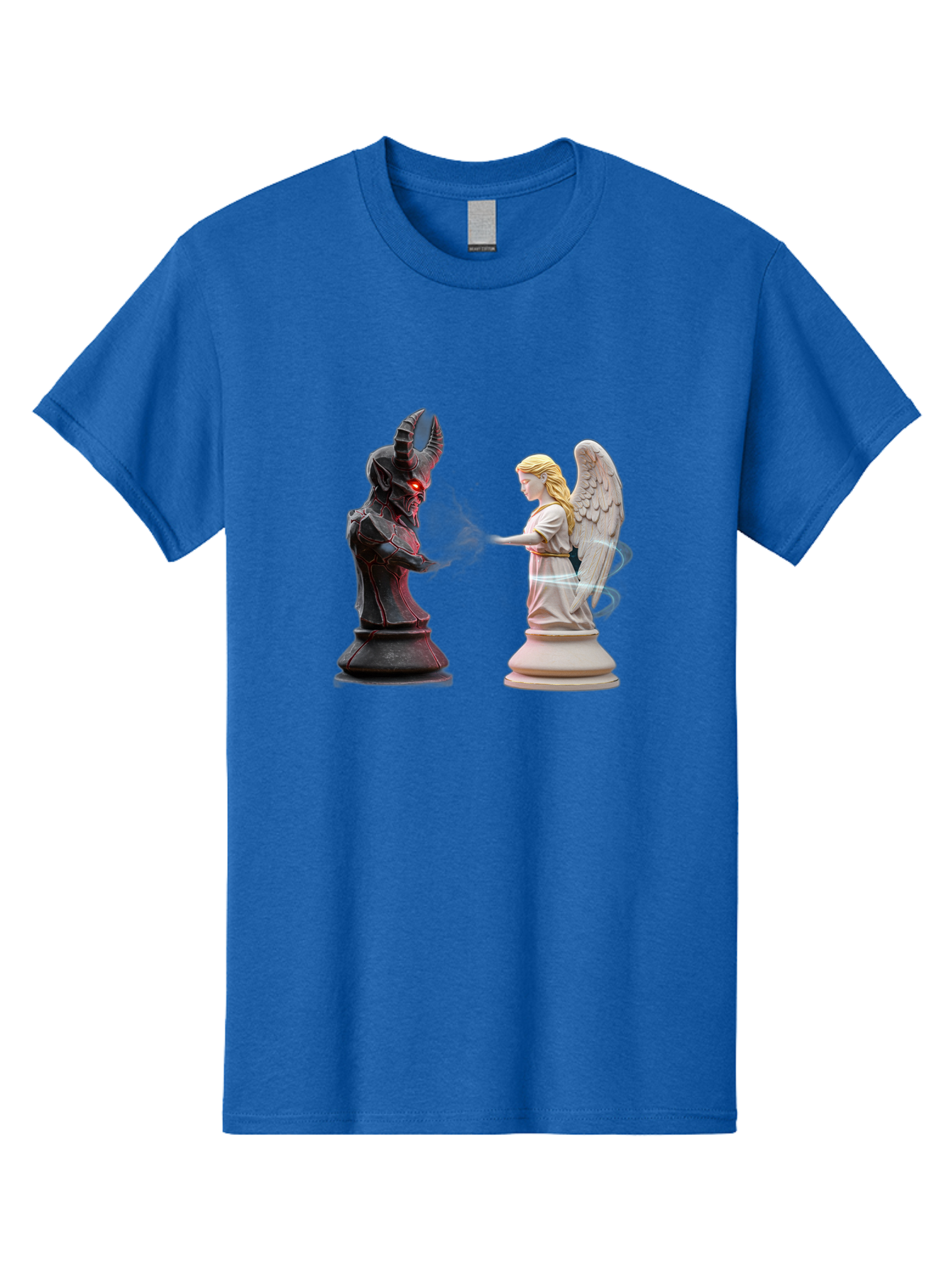 Angel-Vs-Demon-Chess Men'S Graphic Tee, 100% Cotton, Comfortable Casual Summer Wear, Machine Washable, Vintage Camera, Old Camera, Antique Camera, Black Camera, Classic Photography, Photography Equipment, Nostalgic Device, Film Camera, Bah425