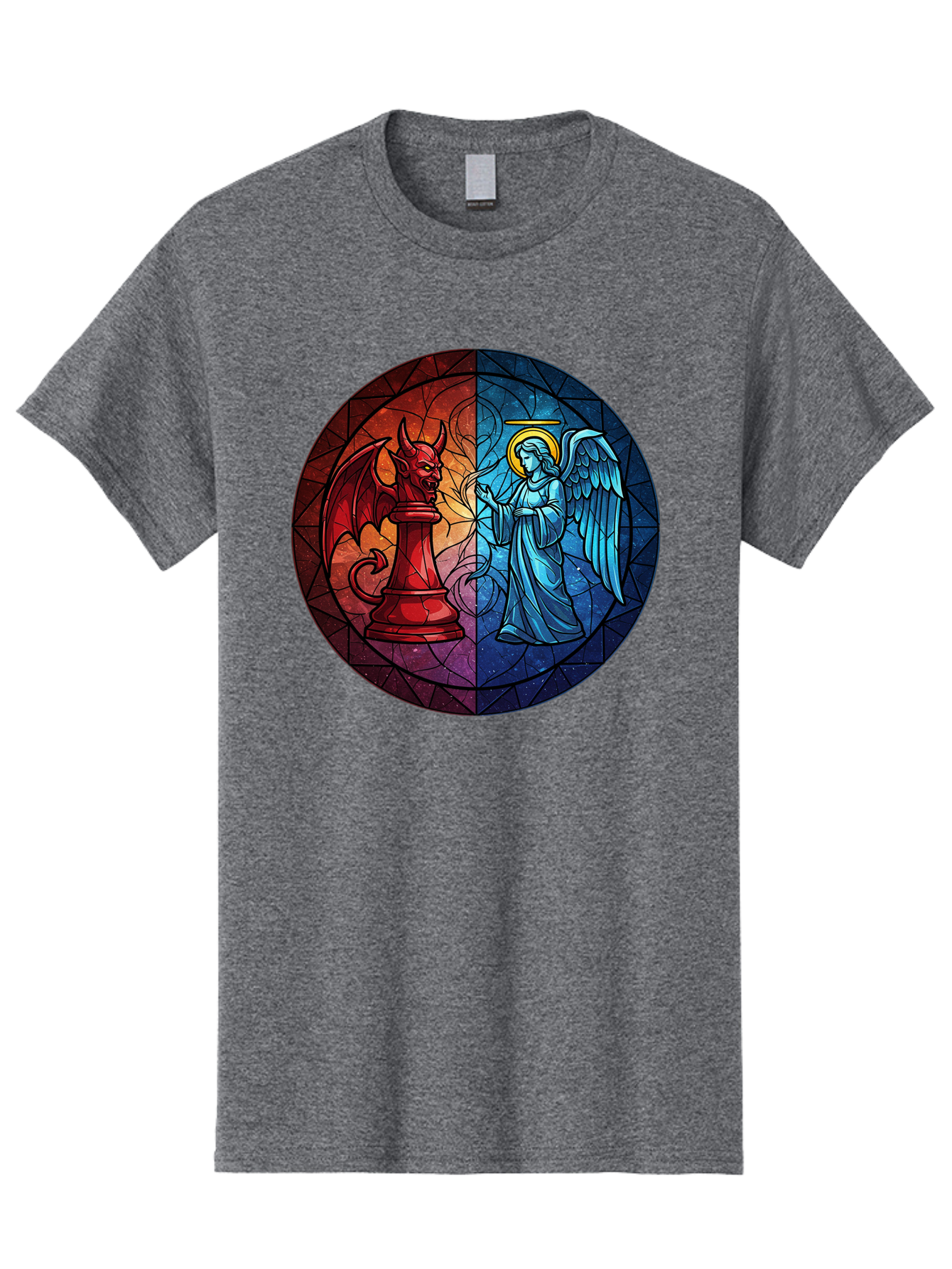 Angel-Vs-Devil-Chess-Piece Men'S Graphic Tee, 100% Cotton, Comfortable Casual Summer Wear, Machine Washable, Vintage Camera, Old Camera, Antique Camera, Black Camera, Classic Photography, Photography Equipment, Nostalgic Device, Film Camera, Bah428