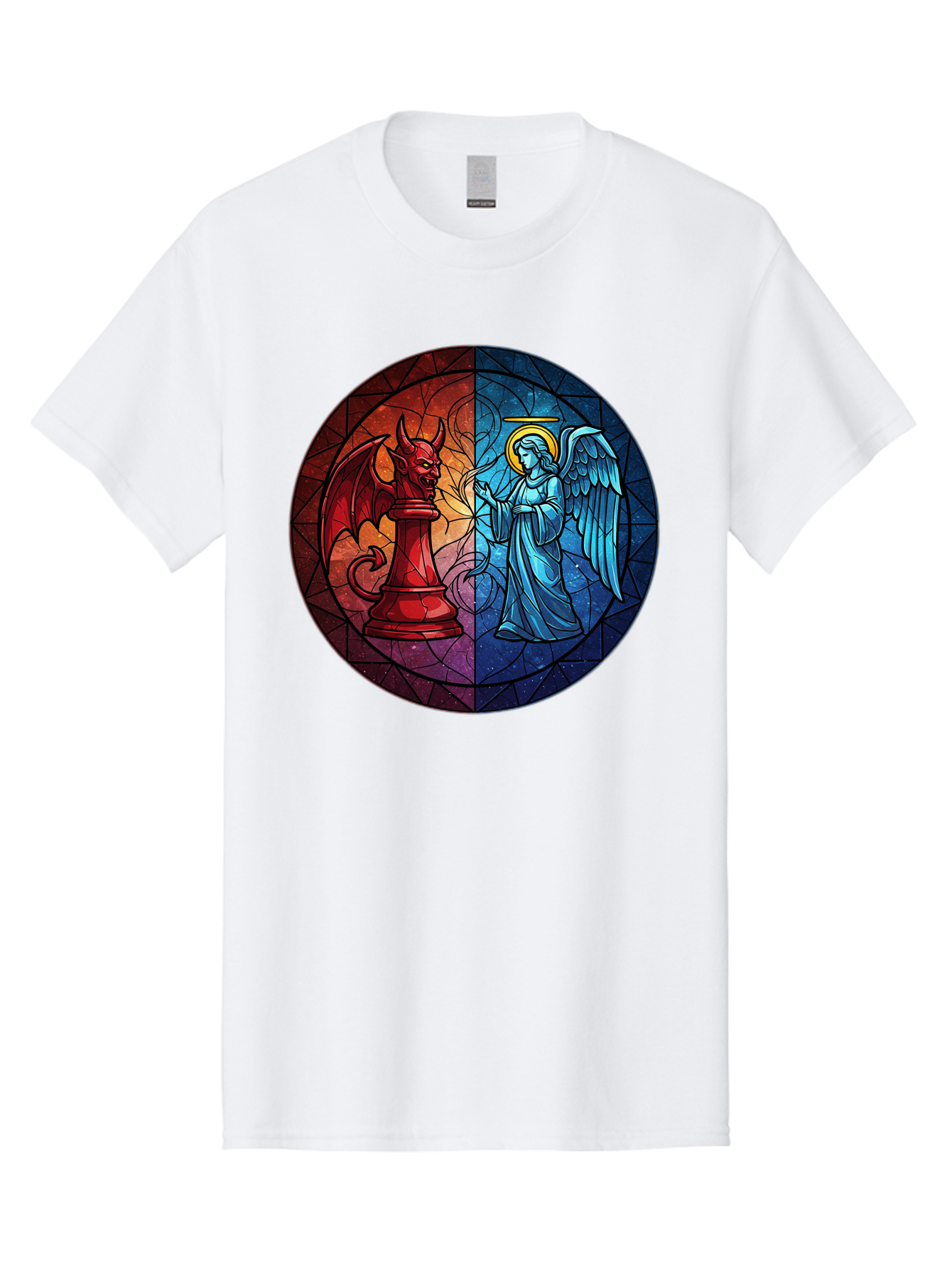 Angel-Vs-Devil-Chess-Piece Men'S Graphic Tee, 100% Cotton, Comfortable Casual Summer Wear, Machine Washable, Vintage Camera, Old Camera, Antique Camera, Black Camera, Classic Photography, Photography Equipment, Nostalgic Device, Film Camera, Bah428