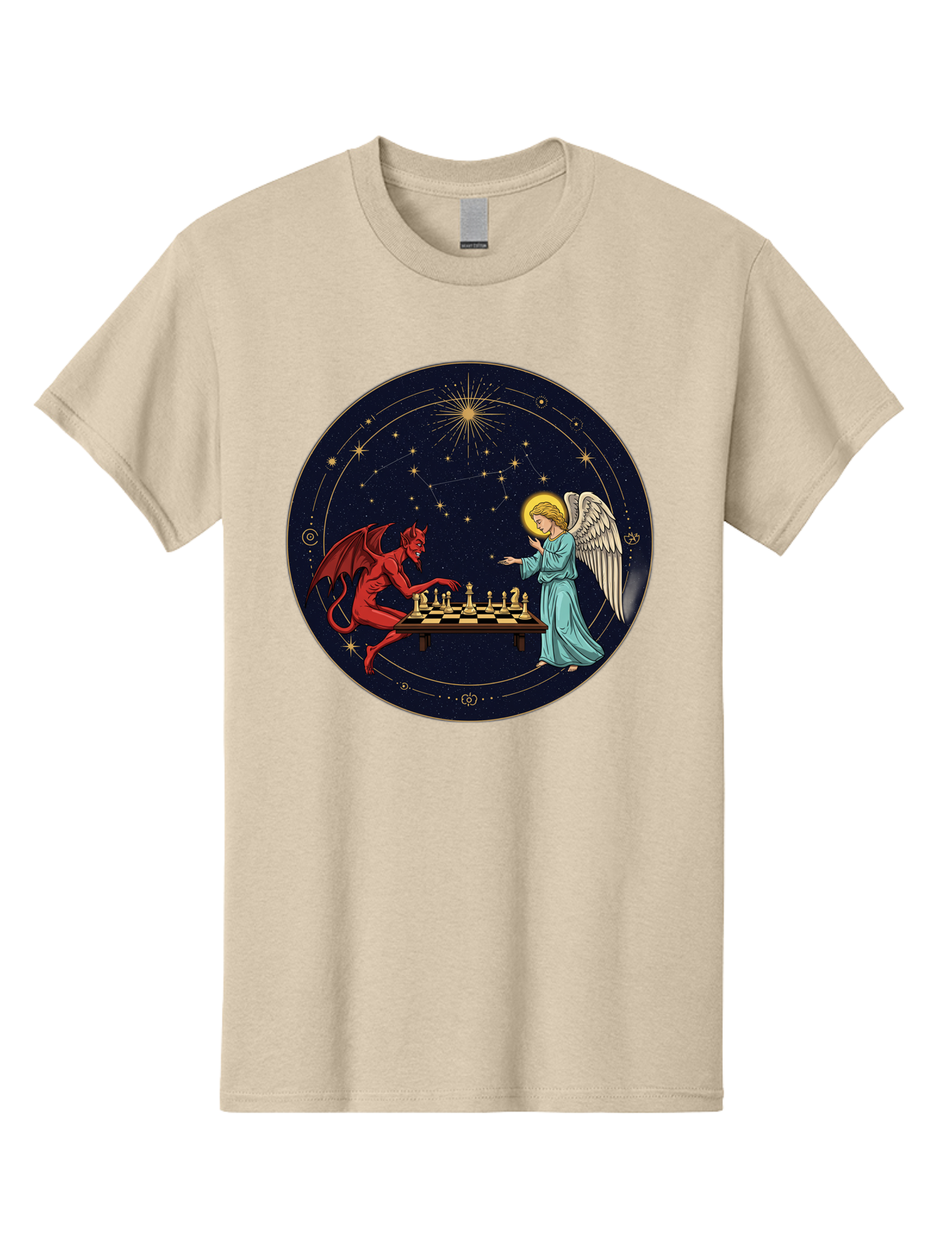 Angel-Vs-Devil-Chess Men'S Graphic Tee, 100% Cotton, Comfortable Casual Summer Wear, Machine Washable, Vintage Camera, Old Camera, Antique Camera, Black Camera, Classic Photography, Photography Equipment, Nostalgic Device, Film Camera, Bah429