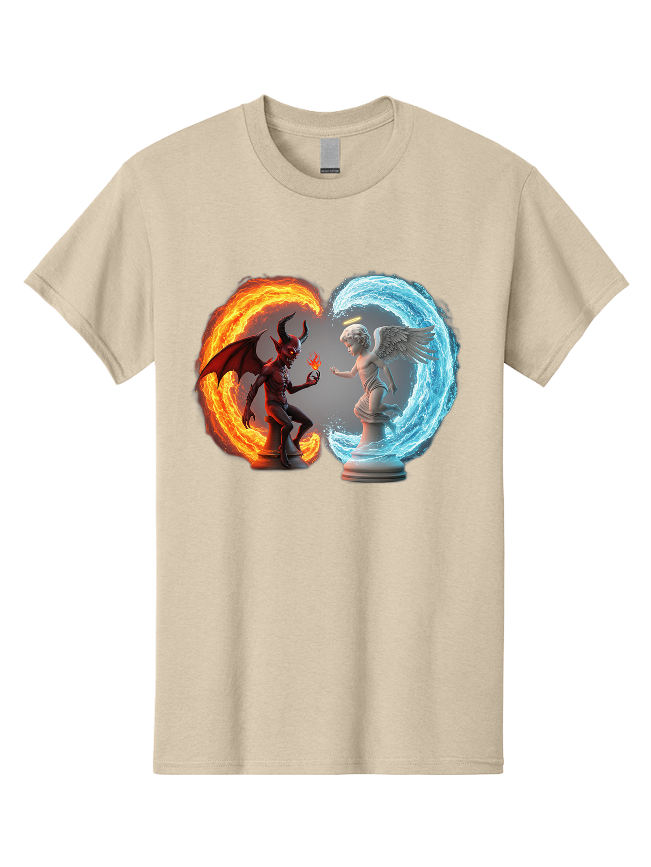 Angel-Vs-Devil Men'S Graphic Tee, 100% Cotton, Comfortable Casual Summer Wear, Machine Washable, Vintage Camera, Old Camera, Antique Camera, Black Camera, Classic Photography, Photography Equipment, Nostalgic Device, Film Camera, Camera Art Bah430