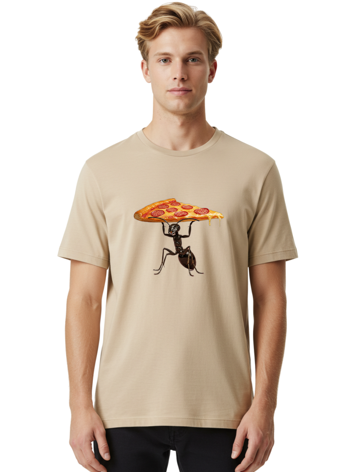 Ant-Carrying-Pizza-Slice-2 Men'S Graphic Tee, 100% Cotton, Comfortable Casual Summer Wear, Machine Washable, Vintage Camera, Old Camera, Antique Camera, Black Camera, Classic Photography, Photography Equipment, Nostalgic Device, Film Camera, Bah439