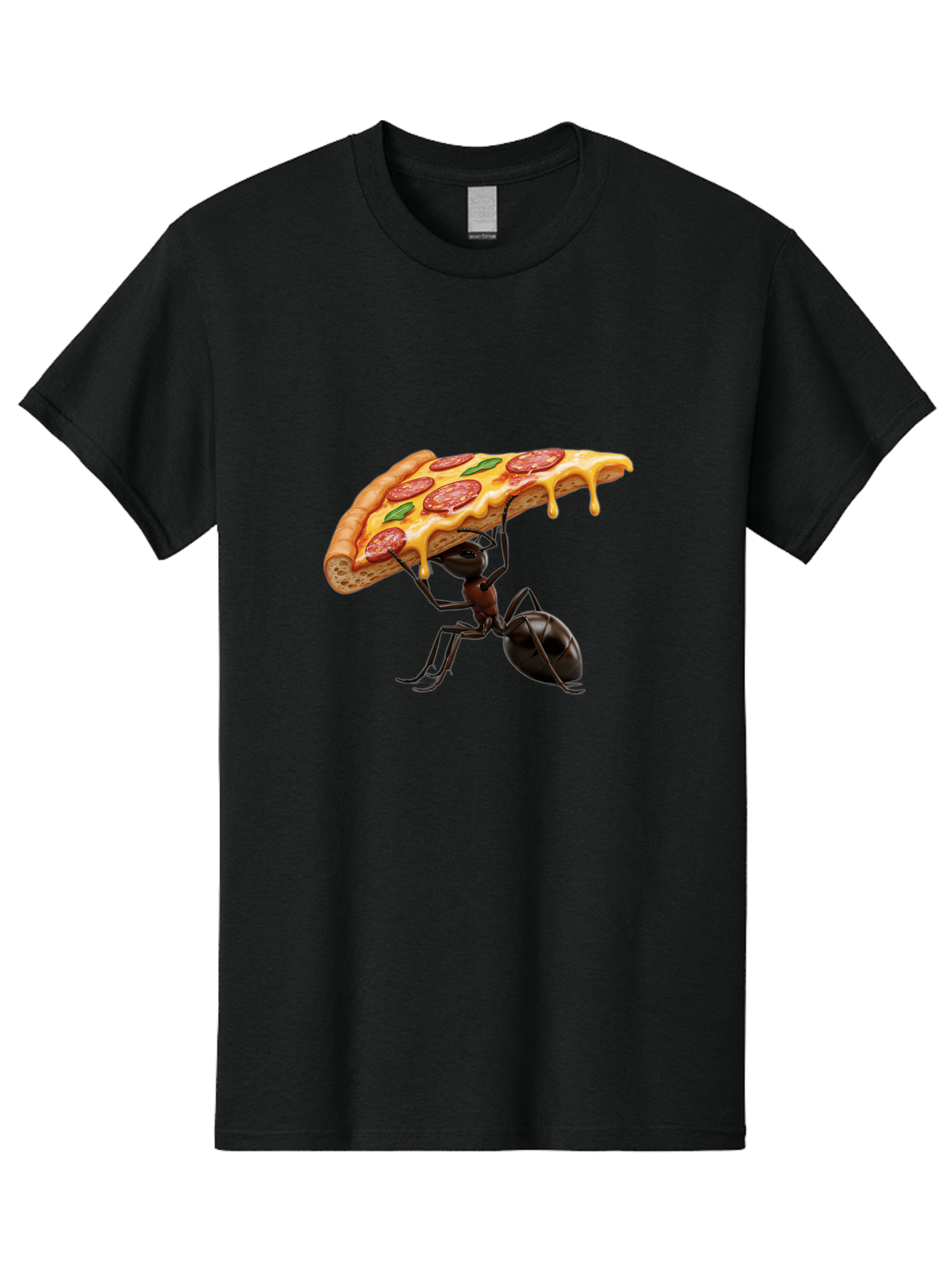 Ant-Holding-Pizza Men'S Graphic Tee, 100% Cotton, Comfortable Casual Summer Wear, Machine Washable, Vintage Camera, Old Camera, Antique Camera, Black Camera, Classic Photography, Photography Equipment, Nostalgic Device, Film Camera, Camera Art Bah446