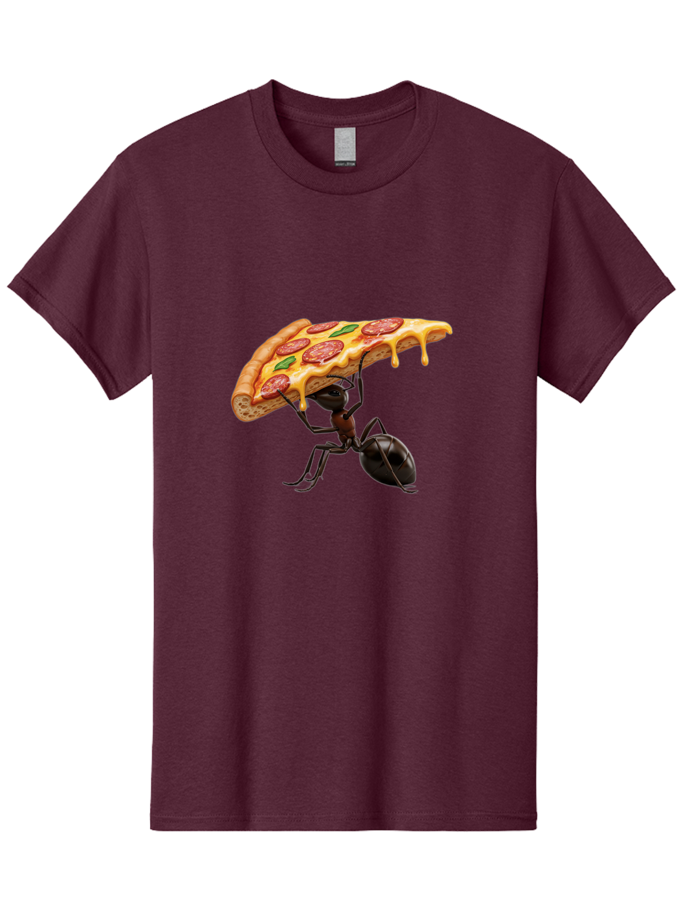 Ant-Holding-Pizza Men'S Graphic Tee, 100% Cotton, Comfortable Casual Summer Wear, Machine Washable, Vintage Camera, Old Camera, Antique Camera, Black Camera, Classic Photography, Photography Equipment, Nostalgic Device, Film Camera, Camera Art Bah446