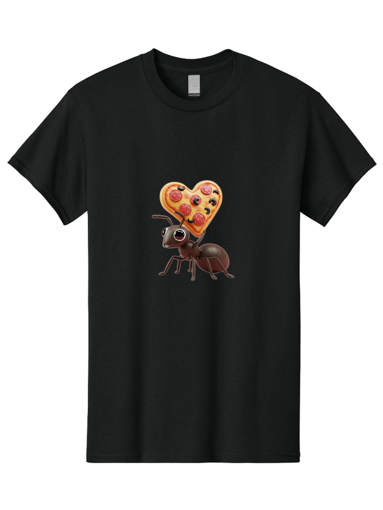 Ant-With-Heart-Shaped-Pizza Men'S Graphic Tee, 100% Cotton, Comfortable Casual Summer Wear, Machine Washable, Vintage Camera, Old Camera, Antique Camera, Black Camera, Classic Photography, Photography Equipment, Nostalgic Device, Film Camera, Bah449