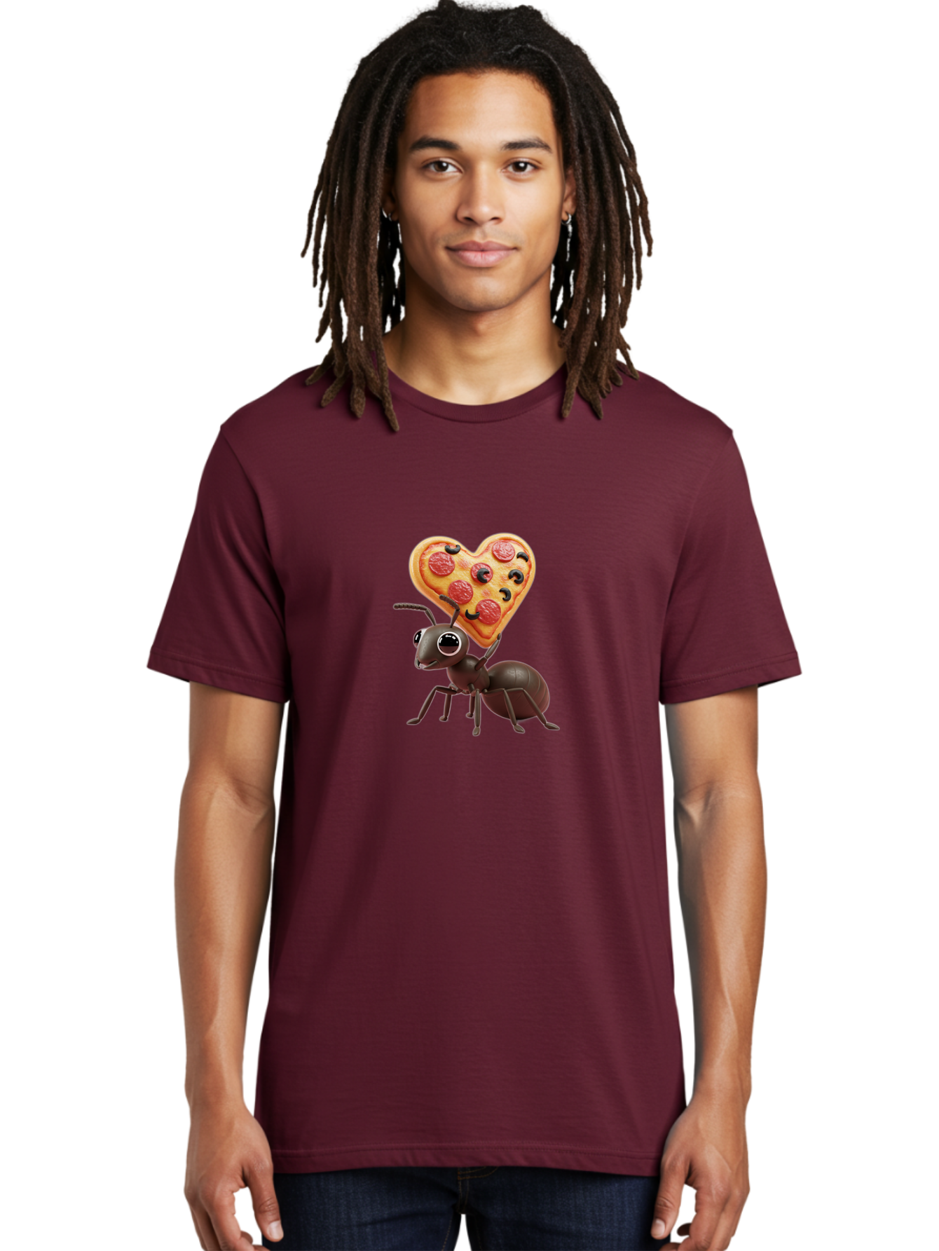 Ant-With-Heart-Shaped-Pizza Men'S Graphic Tee, 100% Cotton, Comfortable Casual Summer Wear, Machine Washable, Vintage Camera, Old Camera, Antique Camera, Black Camera, Classic Photography, Photography Equipment, Nostalgic Device, Film Camera, Bah449