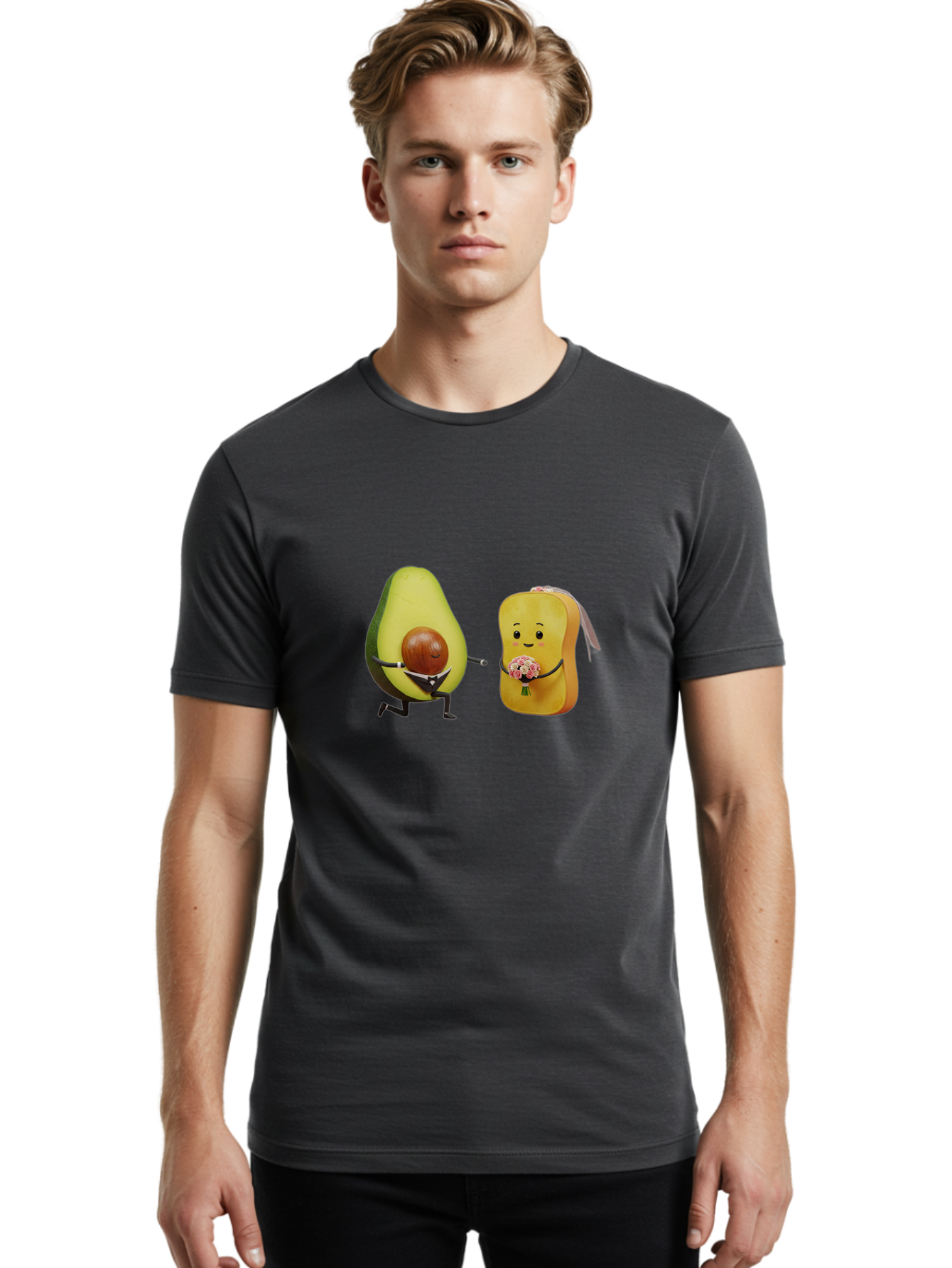 Avocado-Toast-Couple-1 Men'S Graphic Tee, 100% Cotton, Comfortable Casual Summer Wear, Machine Washable, Vintage Camera, Old Camera, Antique Camera, Black Camera, Classic Photography, Photography Equipment, Nostalgic Device, Film Camera, Bah533