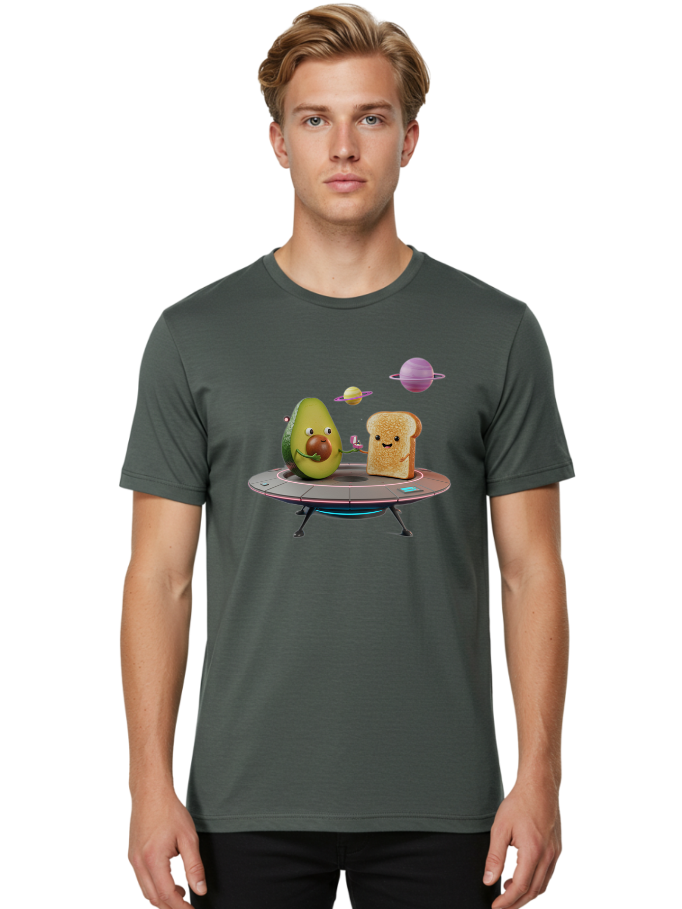 Avocado-Toast-Spacecraft Men'S Graphic Tee, 100% Cotton, Comfortable Casual Summer Wear, Machine Washable, Vintage Camera, Old Camera, Antique Camera, Black Camera, Classic Photography, Photography Equipment, Nostalgic Device, Film Camera, Bah546