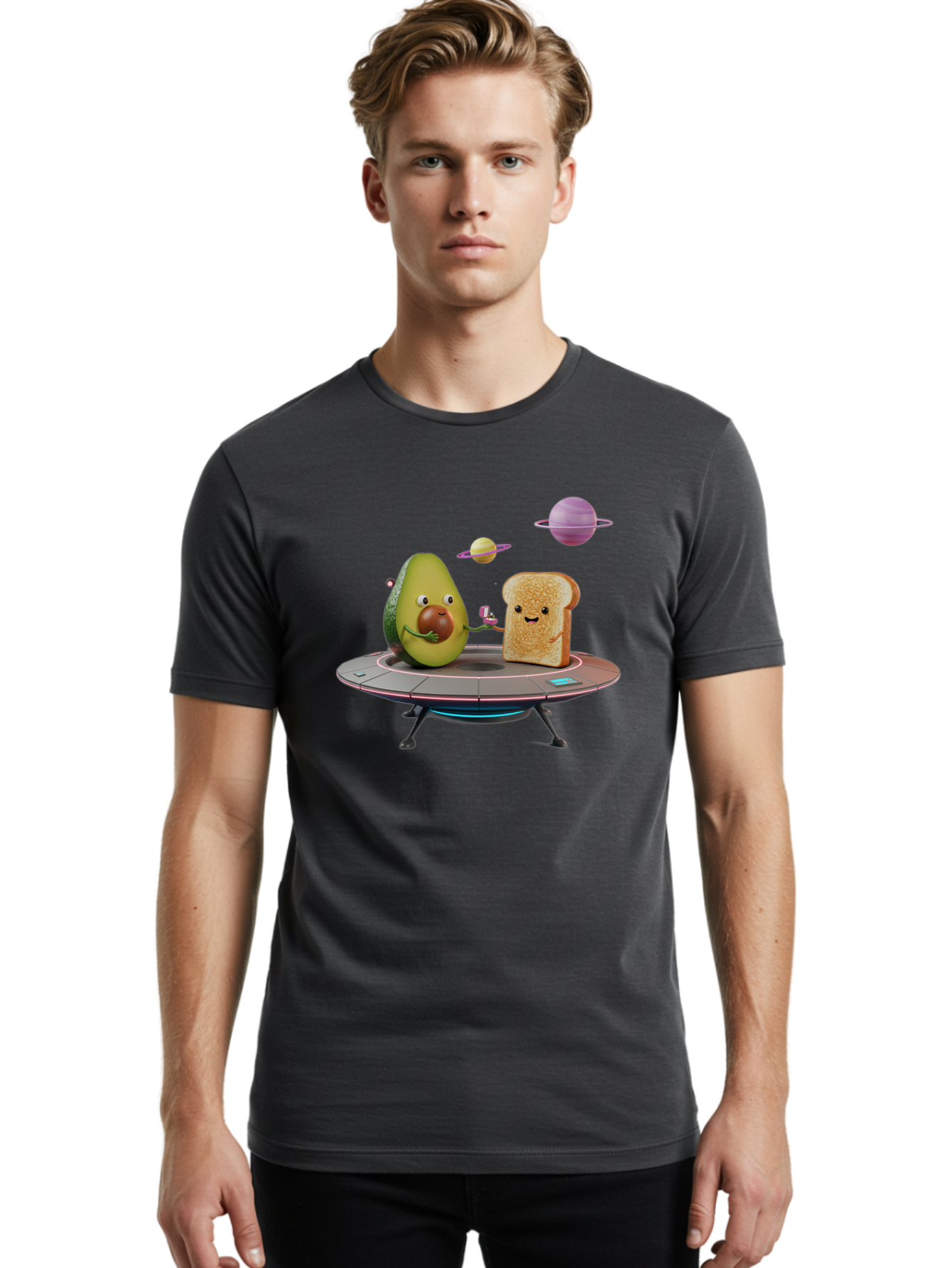 Avocado-Toast-Spacecraft Men'S Graphic Tee, 100% Cotton, Comfortable Casual Summer Wear, Machine Washable, Vintage Camera, Old Camera, Antique Camera, Black Camera, Classic Photography, Photography Equipment, Nostalgic Device, Film Camera, Bah546