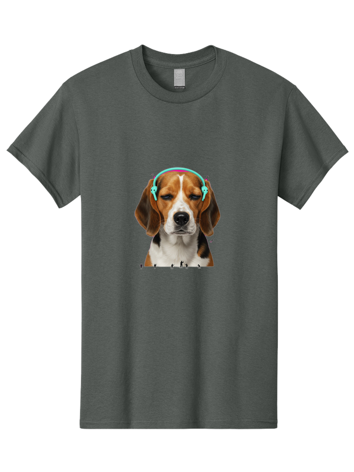 Beagle-Headphones Men'S Graphic Tee, 100% Cotton, Comfortable Casual Summer Wear, Machine Washable, Vintage Camera, Old Camera, Antique Camera, Black Camera, Classic Photography, Photography Equipment, Nostalgic Device, Film Camera, Camera Art Bah566