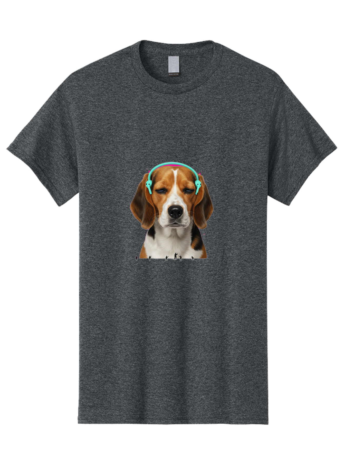 Beagle-Headphones Men'S Graphic Tee, 100% Cotton, Comfortable Casual Summer Wear, Machine Washable, Vintage Camera, Old Camera, Antique Camera, Black Camera, Classic Photography, Photography Equipment, Nostalgic Device, Film Camera, Camera Art Bah566