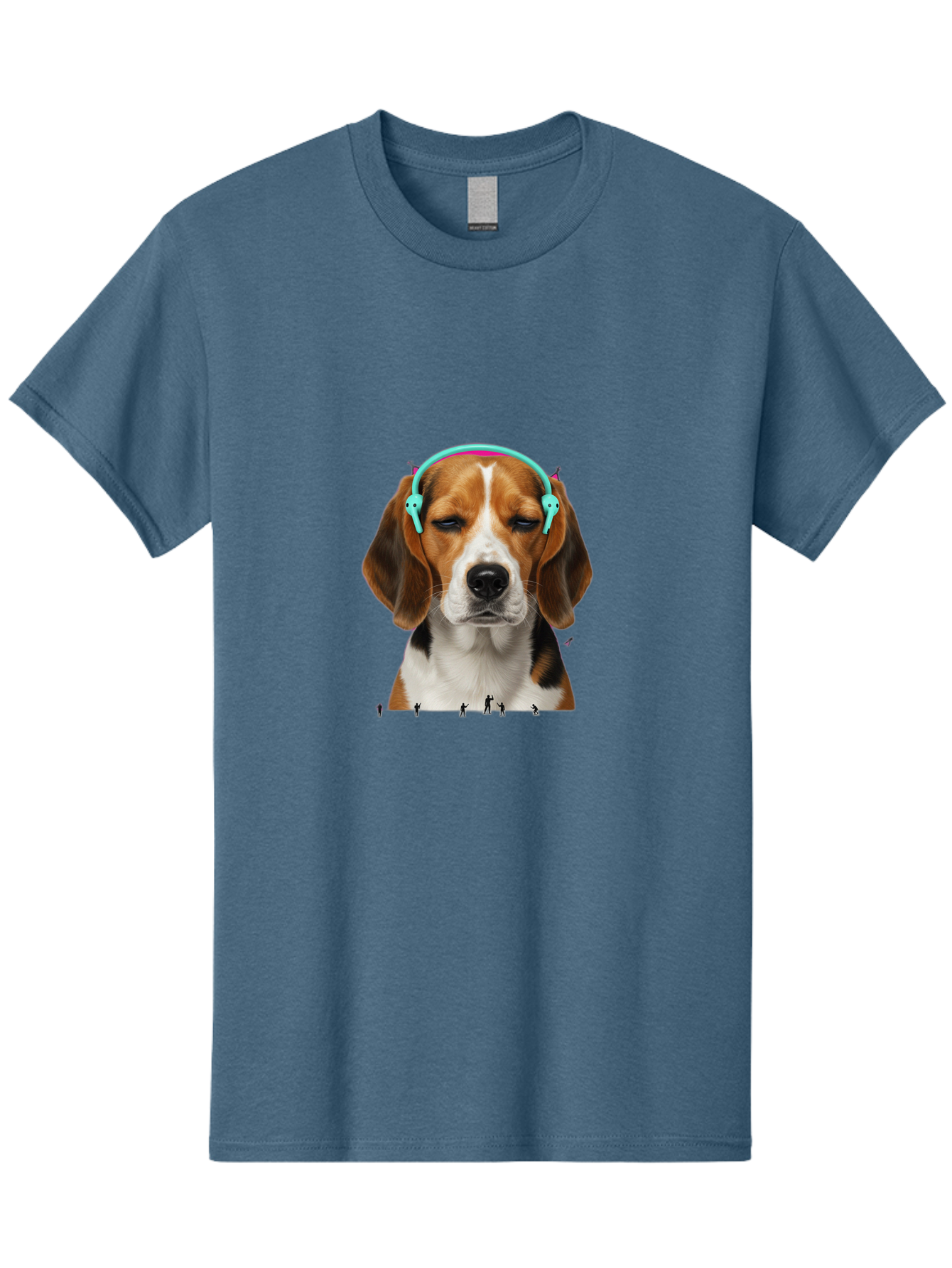 Beagle-Headphones Men'S Graphic Tee, 100% Cotton, Comfortable Casual Summer Wear, Machine Washable, Vintage Camera, Old Camera, Antique Camera, Black Camera, Classic Photography, Photography Equipment, Nostalgic Device, Film Camera, Camera Art Bah566