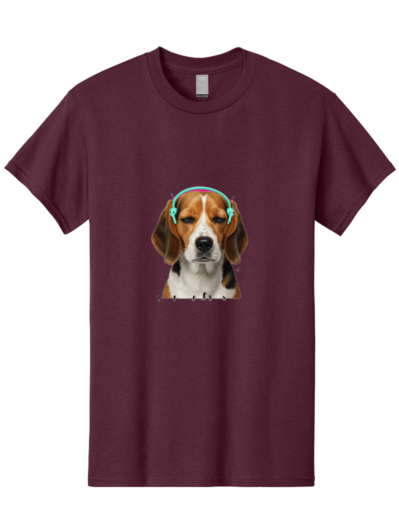 Beagle-Headphones Men'S Graphic Tee, 100% Cotton, Comfortable Casual Summer Wear, Machine Washable, Vintage Camera, Old Camera, Antique Camera, Black Camera, Classic Photography, Photography Equipment, Nostalgic Device, Film Camera, Camera Art Bah566