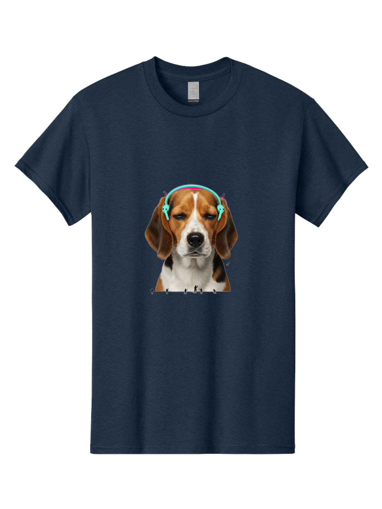 Beagle-Headphones Men'S Graphic Tee, 100% Cotton, Comfortable Casual Summer Wear, Machine Washable, Vintage Camera, Old Camera, Antique Camera, Black Camera, Classic Photography, Photography Equipment, Nostalgic Device, Film Camera, Camera Art Bah566