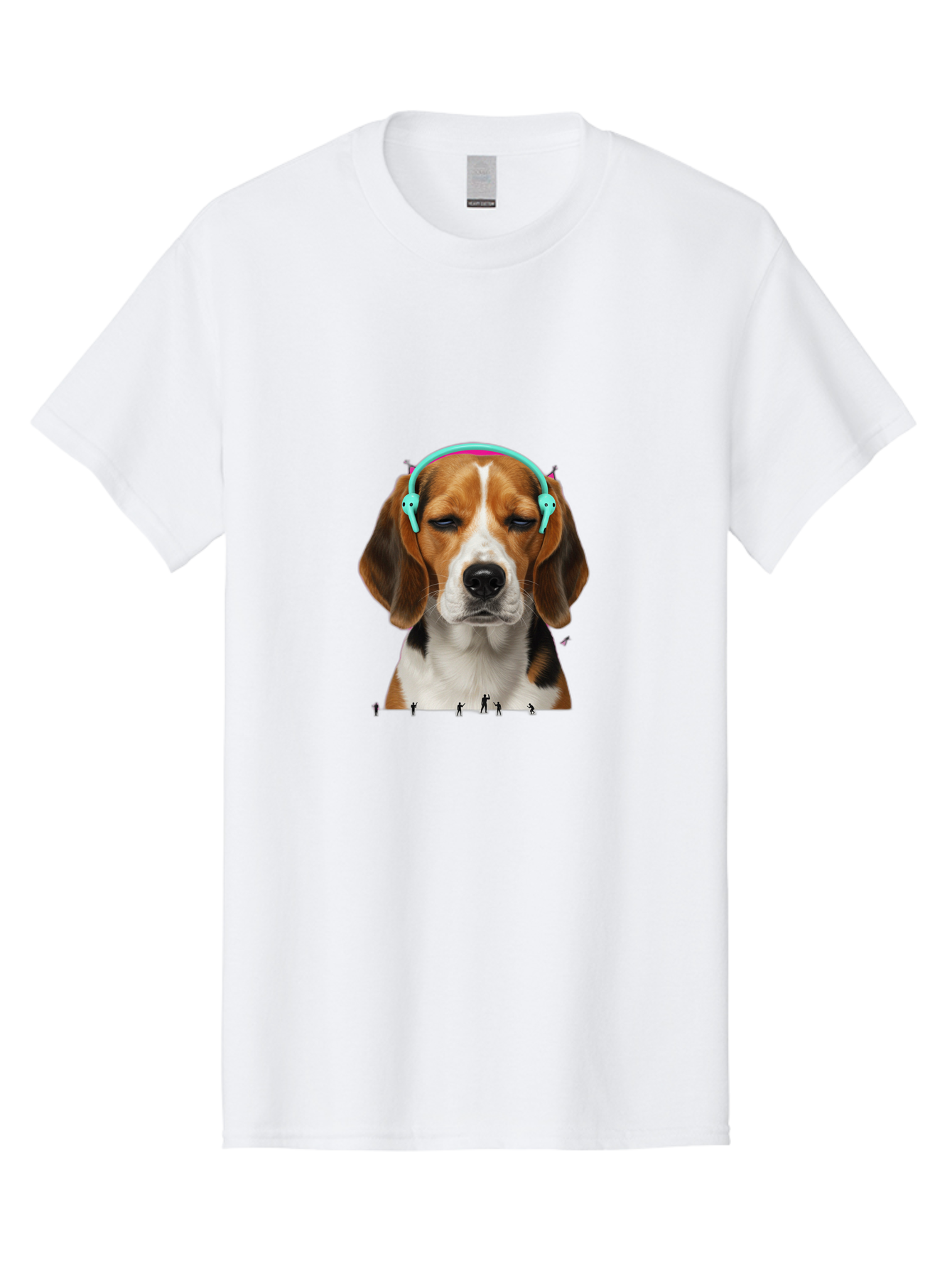 Beagle-Headphones Men'S Graphic Tee, 100% Cotton, Comfortable Casual Summer Wear, Machine Washable, Vintage Camera, Old Camera, Antique Camera, Black Camera, Classic Photography, Photography Equipment, Nostalgic Device, Film Camera, Camera Art Bah566
