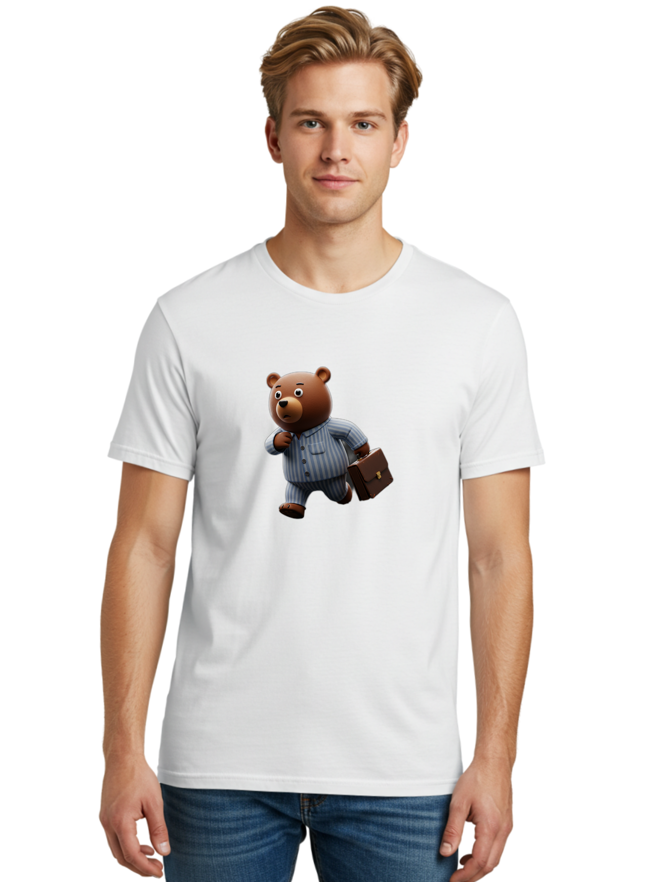 Bear-In-Pajamas-9 Men'S Graphic Tee, 100% Cotton, Comfortable Casual Summer Wear, Machine Washable, Vintage Camera, Old Camera, Antique Camera, Black Camera, Classic Photography, Photography Equipment, Nostalgic Device, Film Camera, Camera Art Bah577