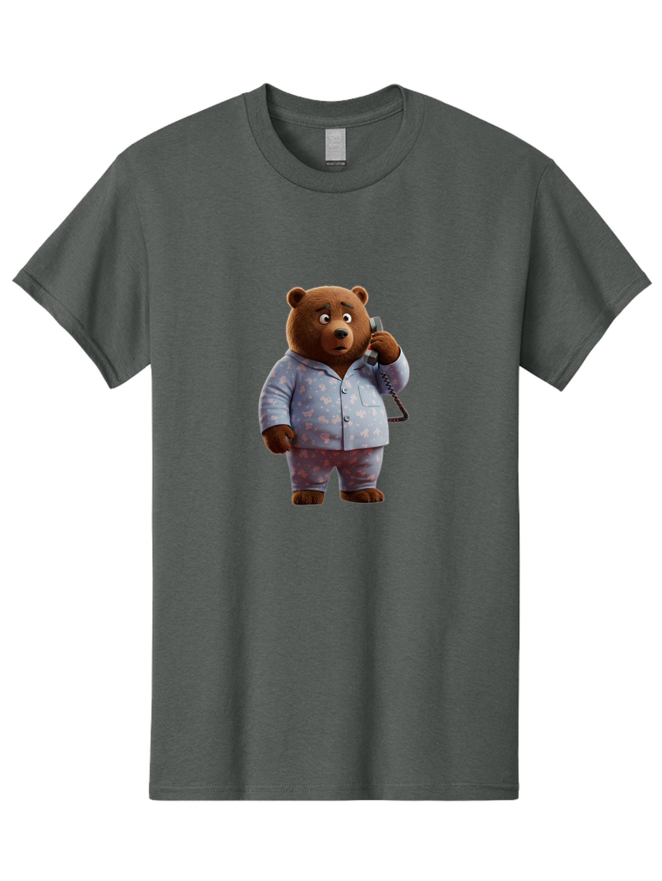 Bear-On-Phone Men'S Graphic Tee, 100% Cotton, Comfortable Casual Summer Wear, Machine Washable, Vintage Camera, Old Camera, Antique Camera, Black Camera, Classic Photography, Photography Equipment, Nostalgic Device, Film Camera, Camera Art Bah586