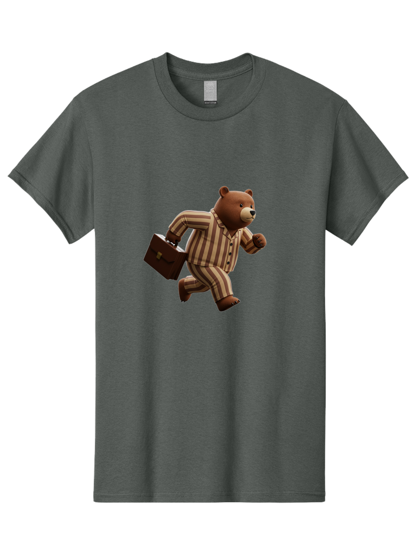 Bear-Running-With-Briefcase Men'S Graphic Tee, 100% Cotton, Comfortable Casual Summer Wear, Machine Washable, Vintage Camera, Old Camera, Antique Camera, Black Camera, Classic Photography, Photography Equipment, Nostalgic Device, Film Camera, Bah587