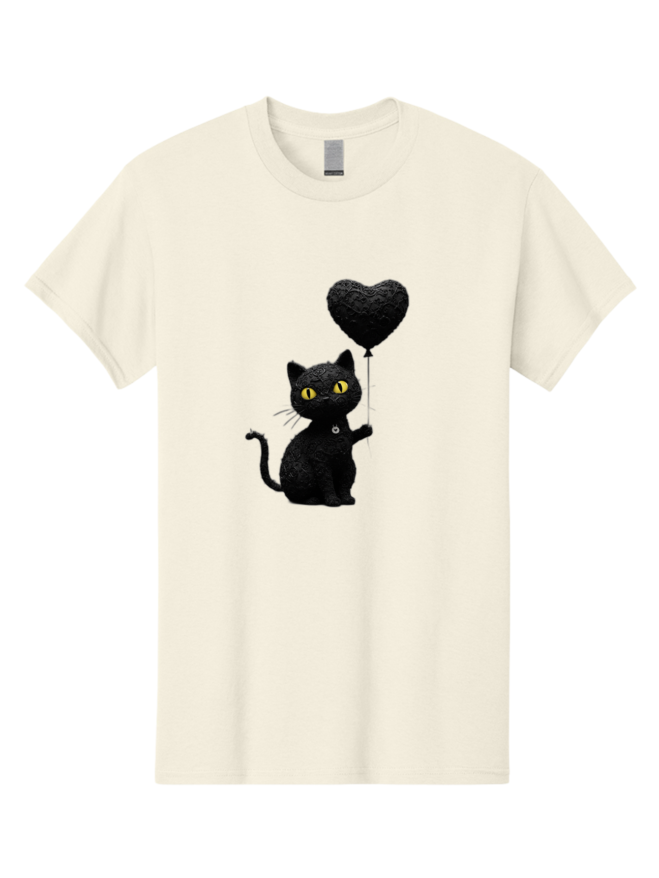 Black-Cat-With-Heart-Balloon Men'S Graphic Tee, 100% Cotton, Comfortable Casual Summer Wear, Machine Washable, Vintage Camera, Old Camera, Antique Camera, Black Camera, Classic Photography, Photography Equipment, Nostalgic Device, Film Camera, Bah593