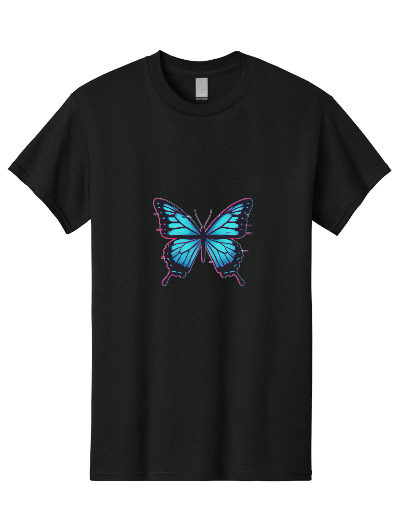 Blue-Butterfly-1 Men'S Graphic Tee, 100% Cotton, Comfortable Casual Summer Wear, Machine Washable, Vintage Camera, Old Camera, Antique Camera, Black Camera, Classic Photography, Photography Equipment, Nostalgic Device, Film Camera, Camera Art Bah596