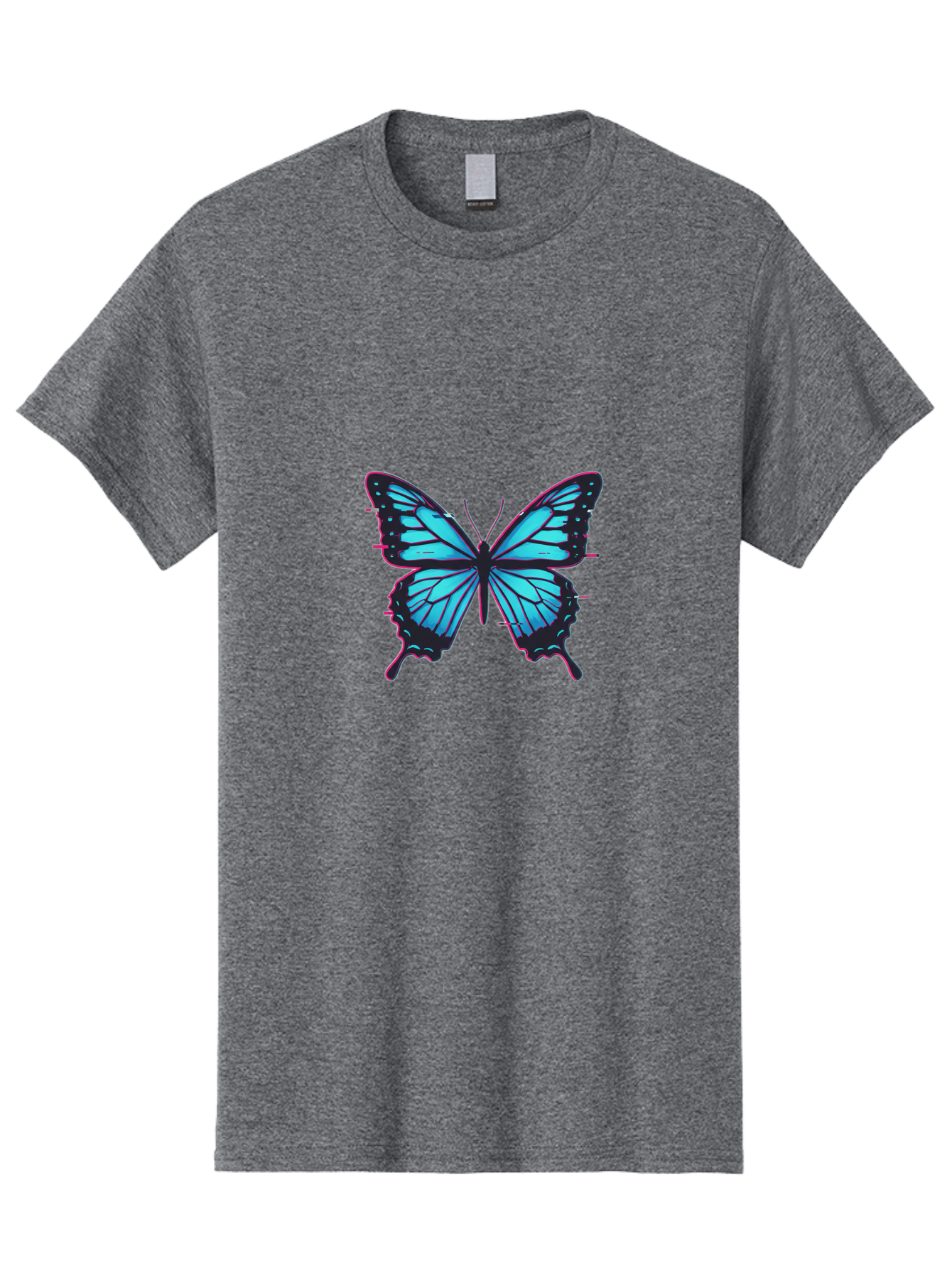 Blue-Butterfly-1 Men'S Graphic Tee, 100% Cotton, Comfortable Casual Summer Wear, Machine Washable, Vintage Camera, Old Camera, Antique Camera, Black Camera, Classic Photography, Photography Equipment, Nostalgic Device, Film Camera, Camera Art Bah596
