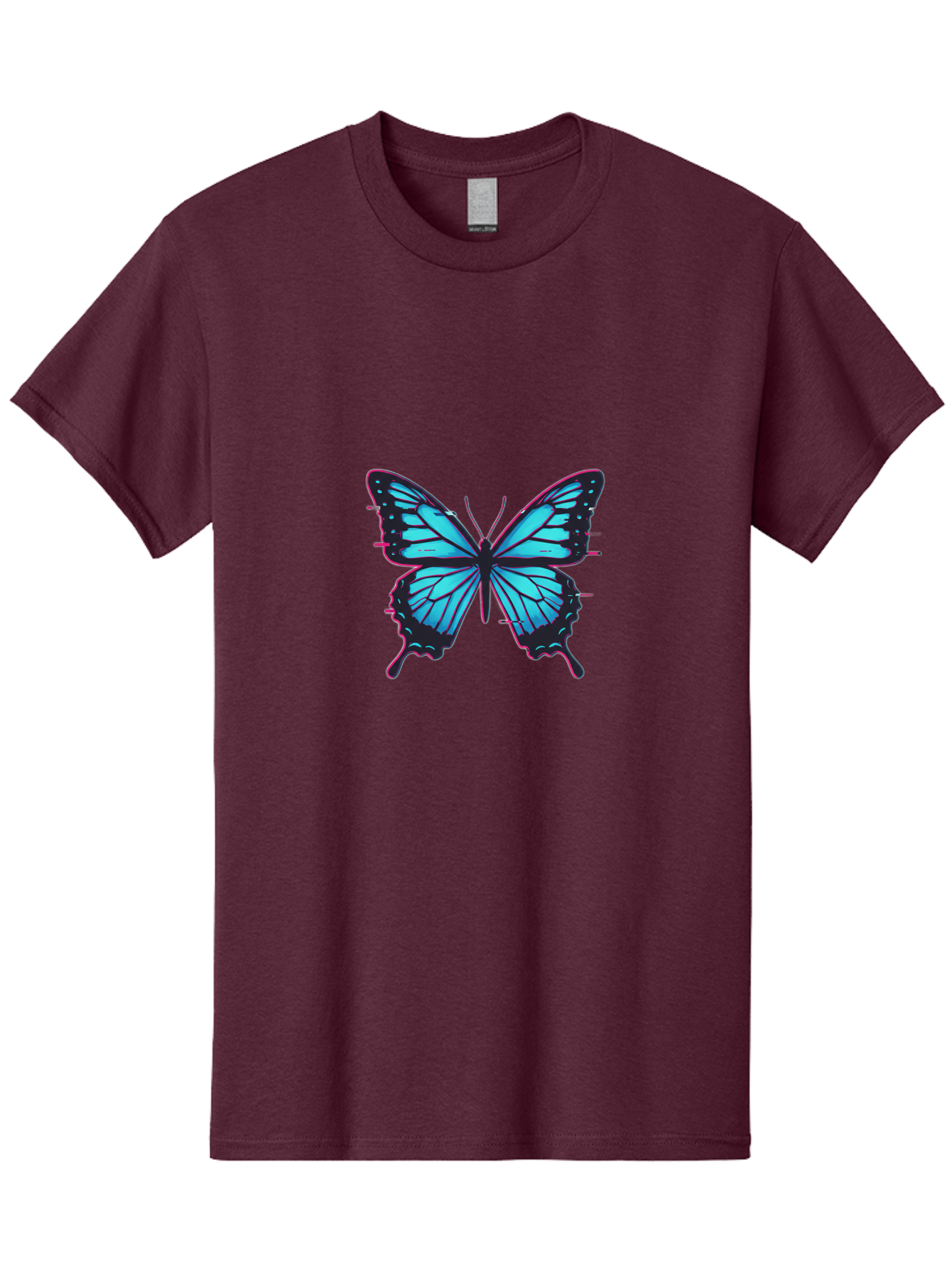 Blue-Butterfly-1 Men'S Graphic Tee, 100% Cotton, Comfortable Casual Summer Wear, Machine Washable, Vintage Camera, Old Camera, Antique Camera, Black Camera, Classic Photography, Photography Equipment, Nostalgic Device, Film Camera, Camera Art Bah596