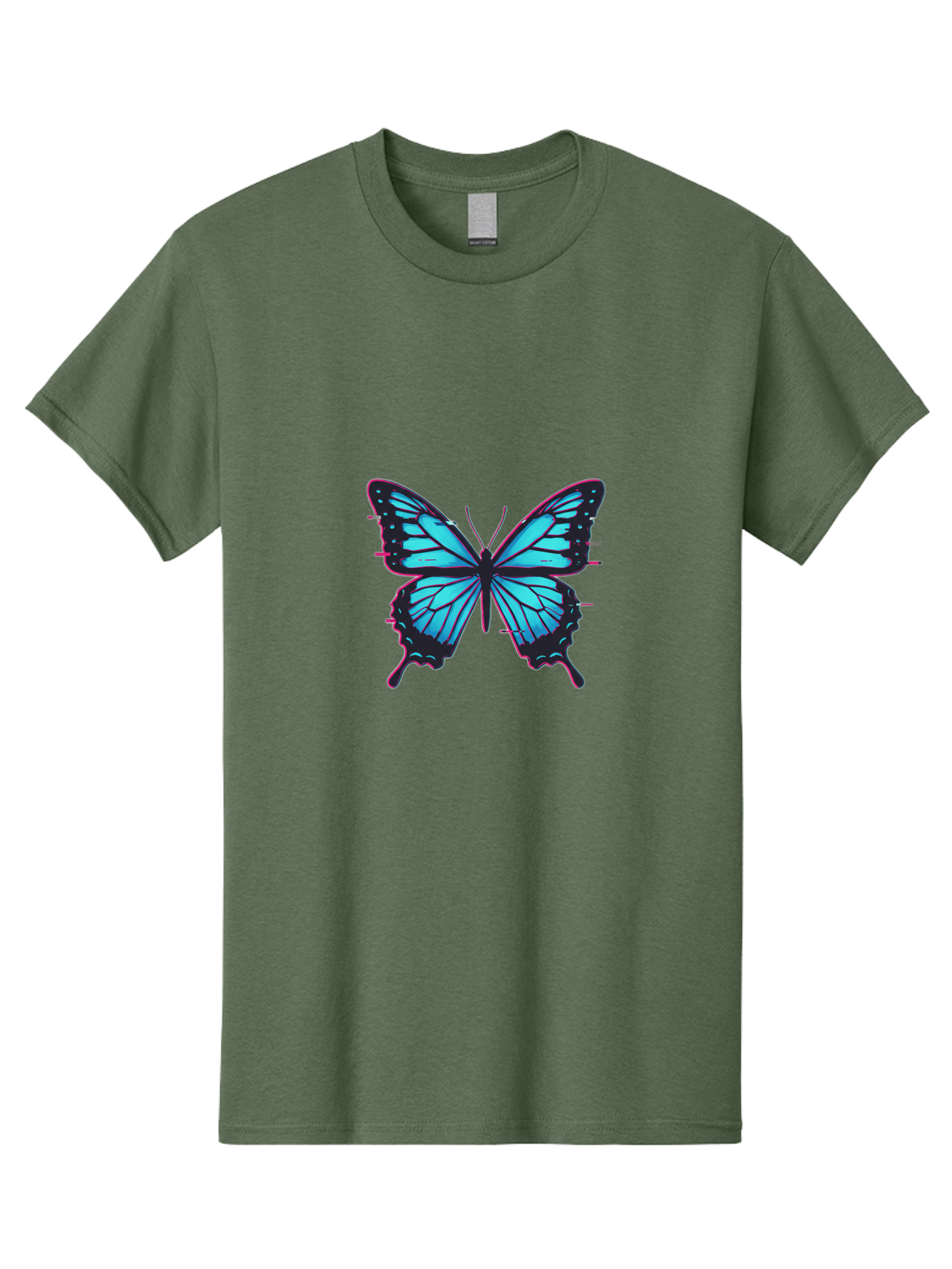 Blue-Butterfly-1 Men'S Graphic Tee, 100% Cotton, Comfortable Casual Summer Wear, Machine Washable, Vintage Camera, Old Camera, Antique Camera, Black Camera, Classic Photography, Photography Equipment, Nostalgic Device, Film Camera, Camera Art Bah596
