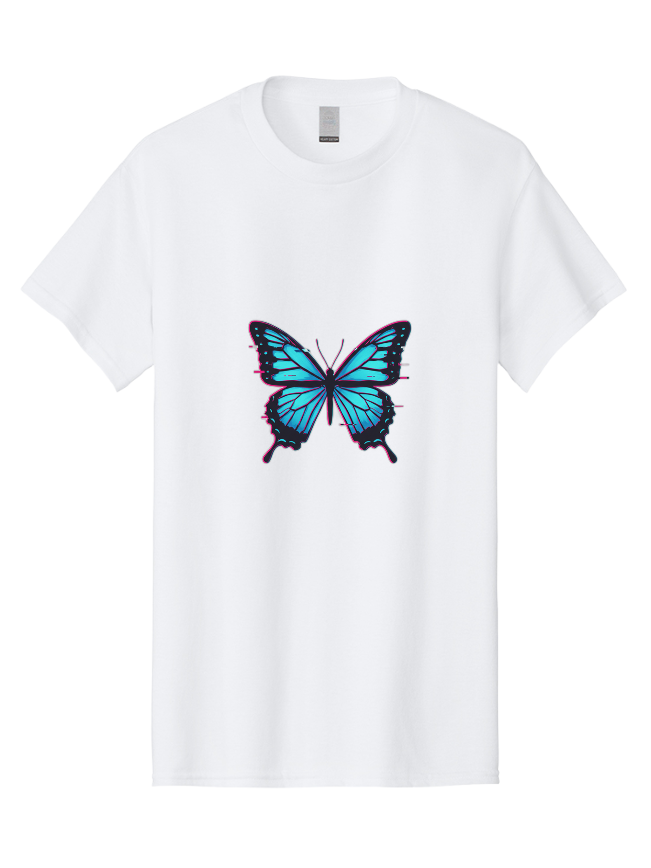 Blue-Butterfly-1 Men'S Graphic Tee, 100% Cotton, Comfortable Casual Summer Wear, Machine Washable, Vintage Camera, Old Camera, Antique Camera, Black Camera, Classic Photography, Photography Equipment, Nostalgic Device, Film Camera, Camera Art Bah596
