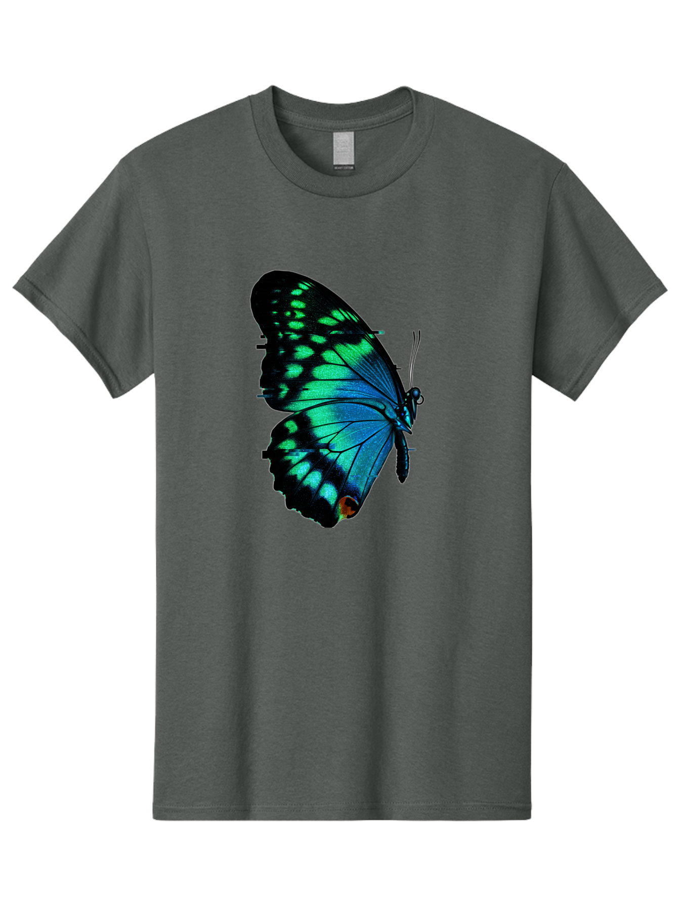 Blue-Butterfly-2 Men'S Graphic Tee, 100% Cotton, Comfortable Casual Summer Wear, Machine Washable, Vintage Camera, Old Camera, Antique Camera, Black Camera, Classic Photography, Photography Equipment, Nostalgic Device, Film Camera, Camera Art Bah597