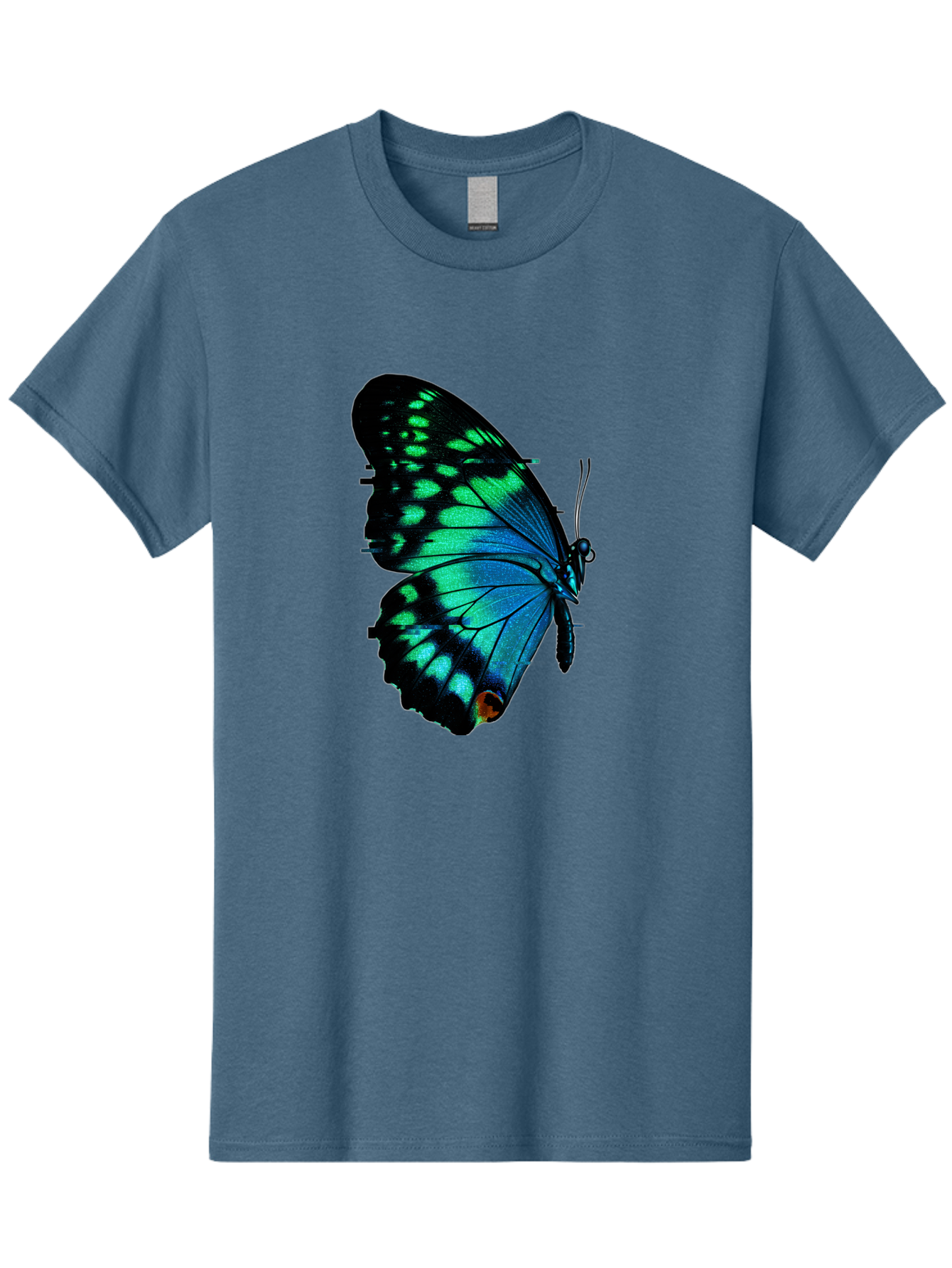 Blue-Butterfly-2 Men'S Graphic Tee, 100% Cotton, Comfortable Casual Summer Wear, Machine Washable, Vintage Camera, Old Camera, Antique Camera, Black Camera, Classic Photography, Photography Equipment, Nostalgic Device, Film Camera, Camera Art Bah597