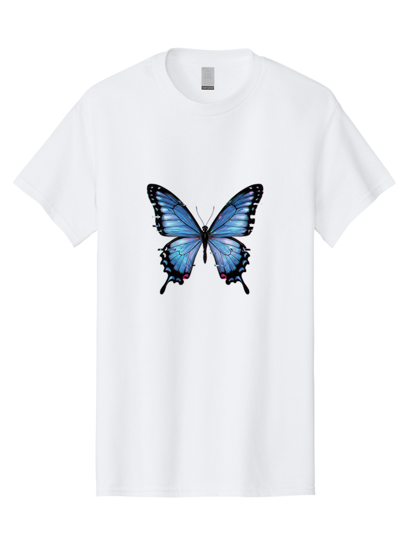 Blue-Butterfly-3 Men'S Graphic Tee, 100% Cotton, Comfortable Casual Summer Wear, Machine Washable, Vintage Camera, Old Camera, Antique Camera, Black Camera, Classic Photography, Photography Equipment, Nostalgic Device, Film Camera, Camera Art Bah598