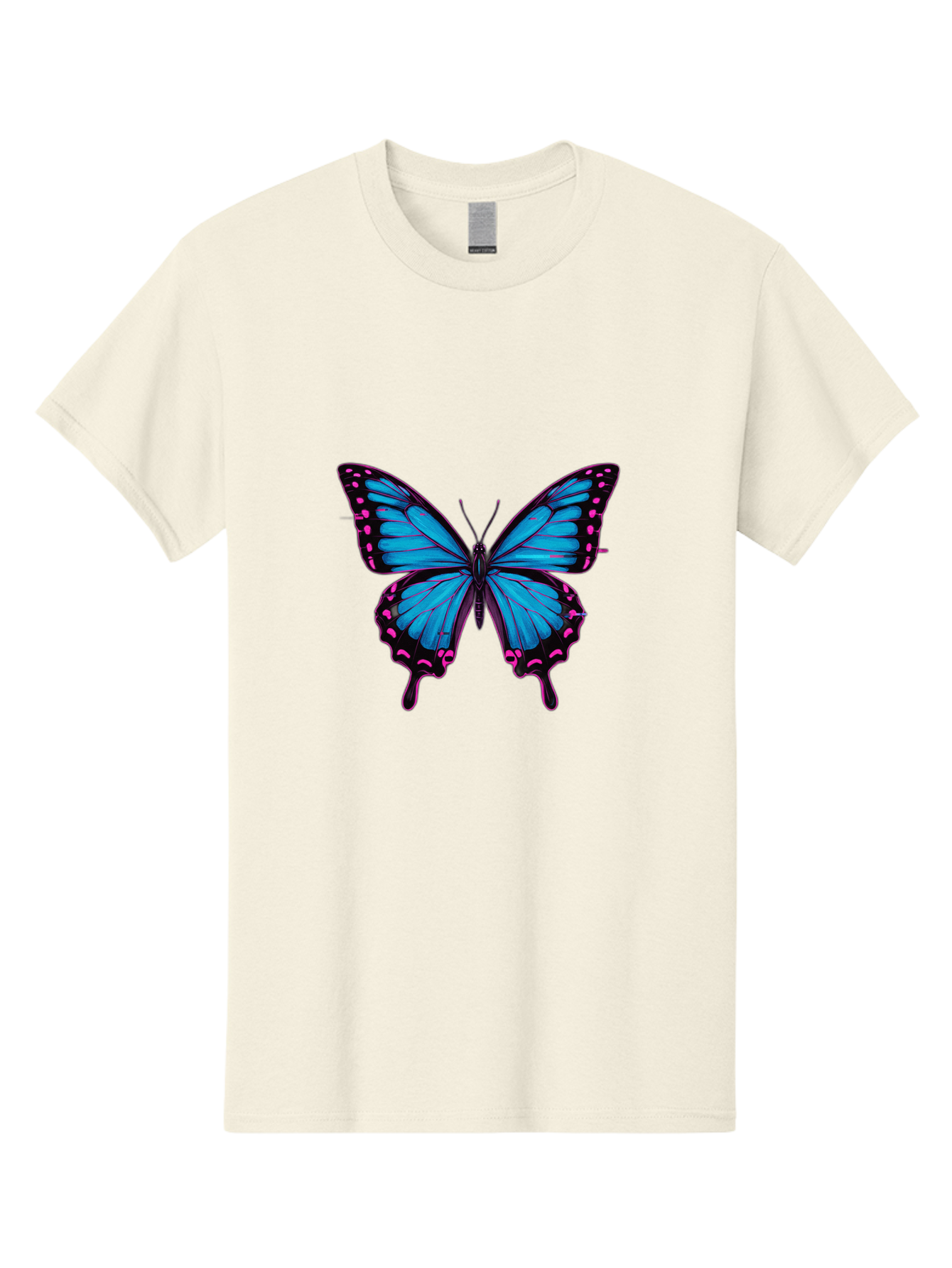 Blue-Butterfly Men'S Graphic Tee, 100% Cotton, Comfortable Casual Summer Wear, Machine Washable, Vintage Camera, Old Camera, Antique Camera, Black Camera, Classic Photography, Photography Equipment, Nostalgic Device, Film Camera, Camera Art Bah600