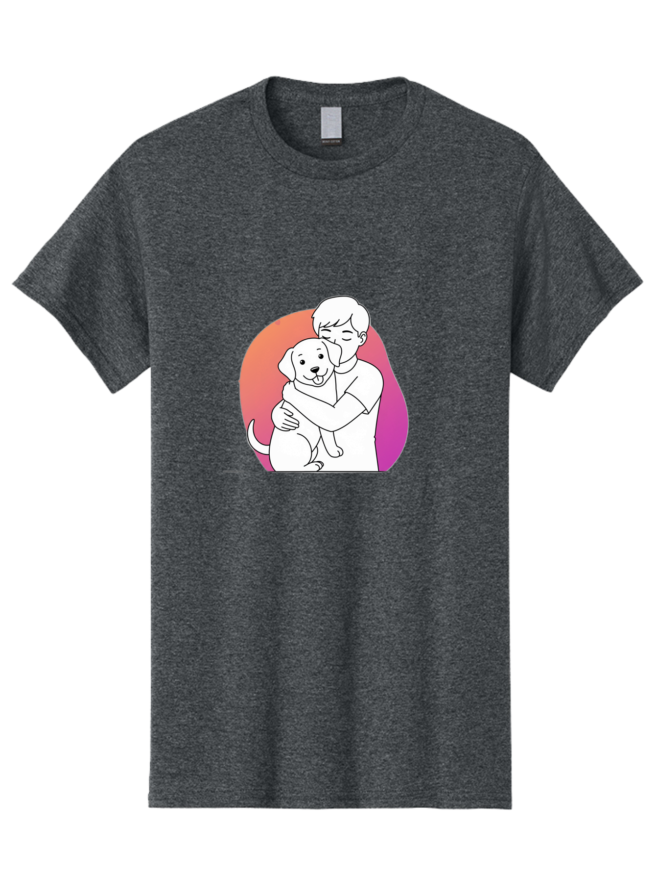 Boy-Hugging-Dog-1 Men'S Graphic Tee, 100% Cotton, Comfortable Casual Summer Wear, Machine Washable, Vintage Camera, Old Camera, Antique Camera, Black Camera, Classic Photography, Photography Equipment, Nostalgic Device, Film Camera, Camera Art Bah604