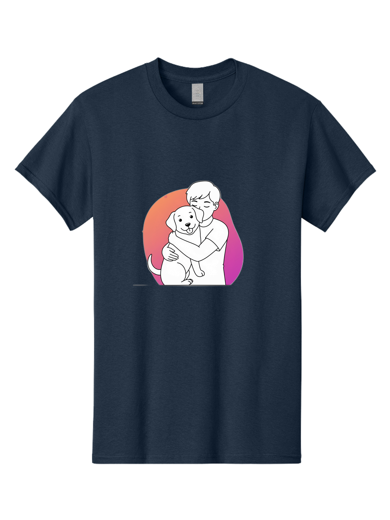 Boy-Hugging-Dog-1 Men'S Graphic Tee, 100% Cotton, Comfortable Casual Summer Wear, Machine Washable, Vintage Camera, Old Camera, Antique Camera, Black Camera, Classic Photography, Photography Equipment, Nostalgic Device, Film Camera, Camera Art Bah604