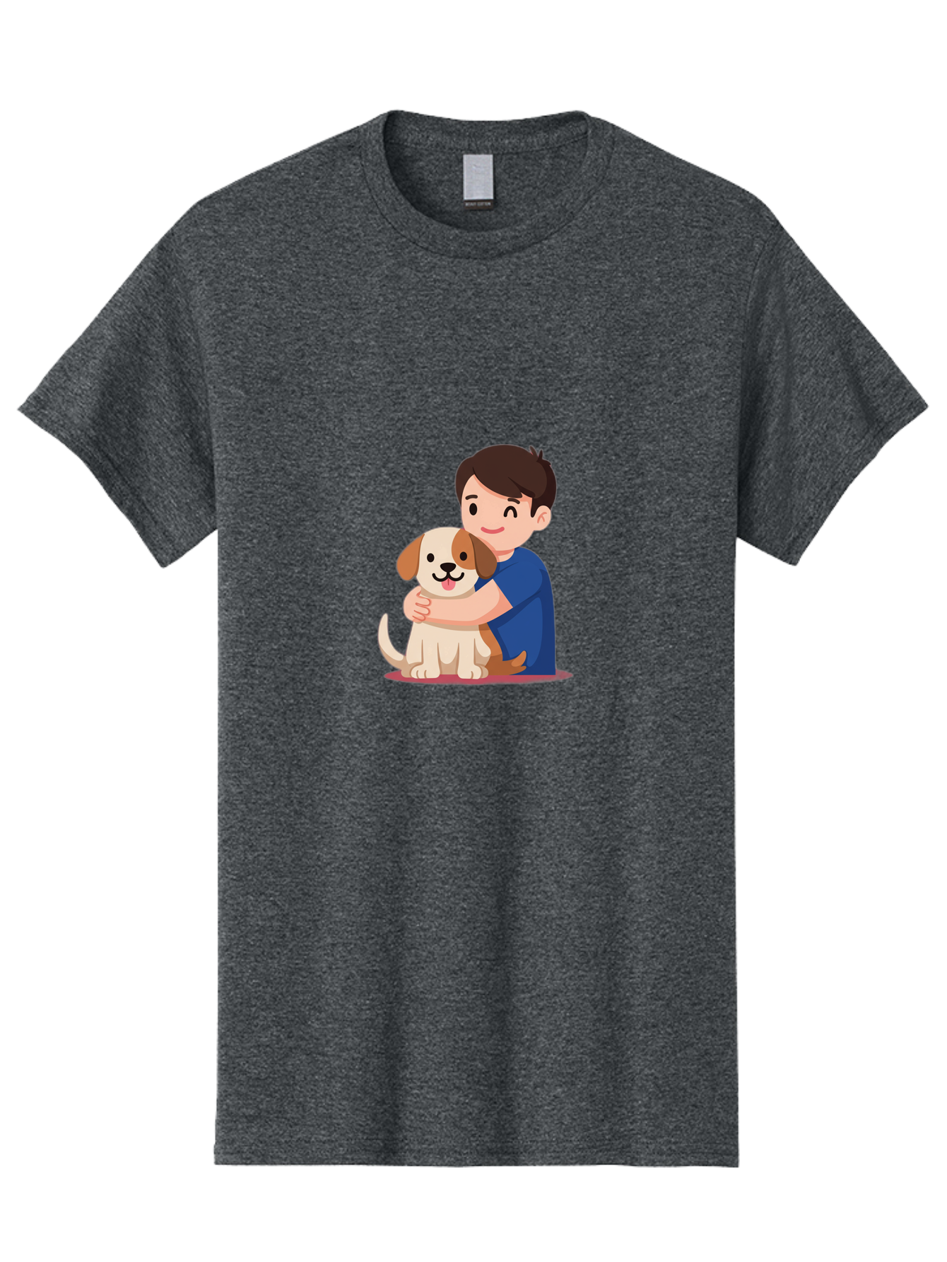 Boy-Hugging-Dog-2 Men'S Graphic Tee, 100% Cotton, Comfortable Casual Summer Wear, Machine Washable, Vintage Camera, Old Camera, Antique Camera, Black Camera, Classic Photography, Photography Equipment, Nostalgic Device, Film Camera, Camera Art Bah605