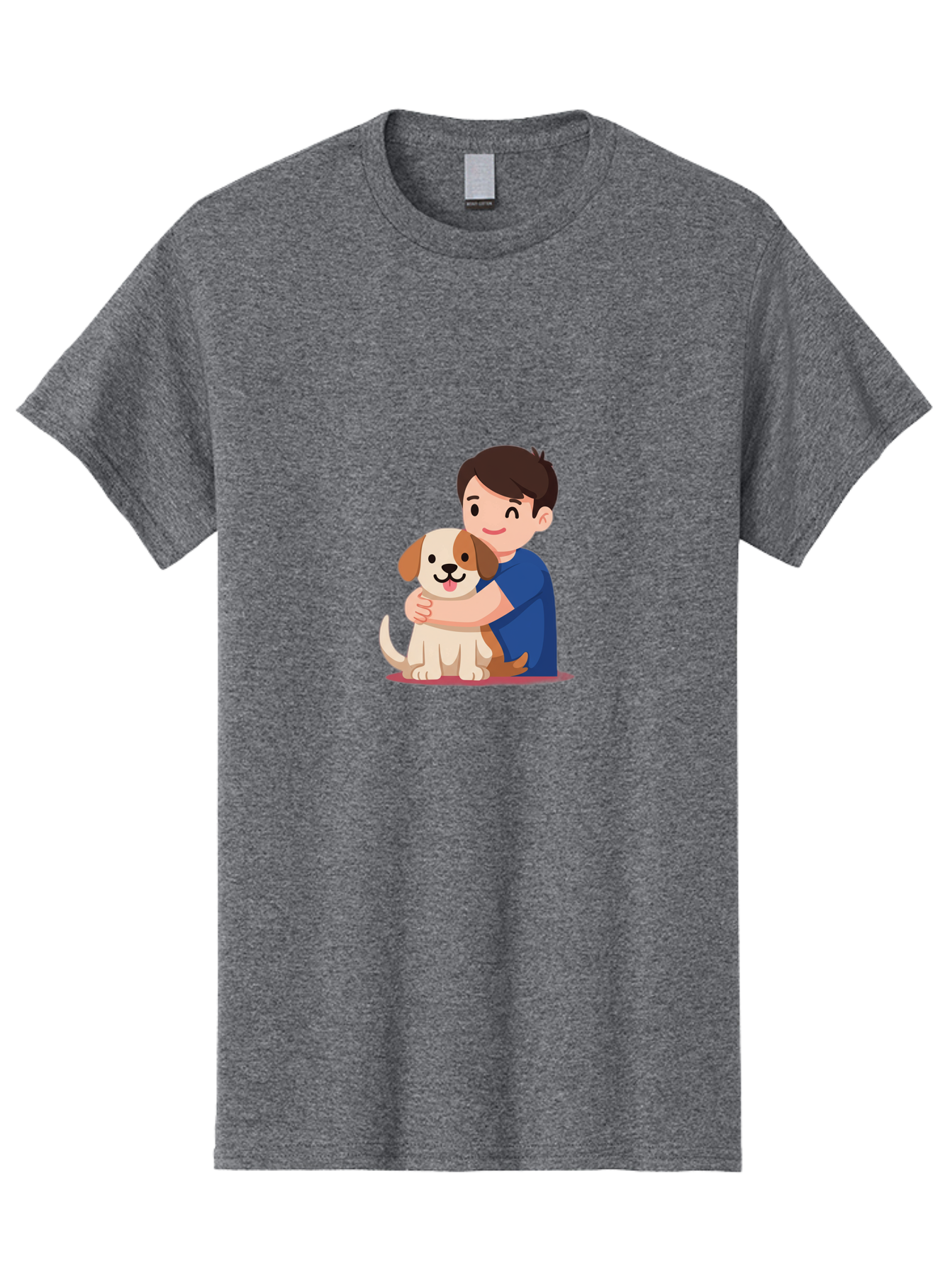 Boy-Hugging-Dog-2 Men'S Graphic Tee, 100% Cotton, Comfortable Casual Summer Wear, Machine Washable, Vintage Camera, Old Camera, Antique Camera, Black Camera, Classic Photography, Photography Equipment, Nostalgic Device, Film Camera, Camera Art Bah605
