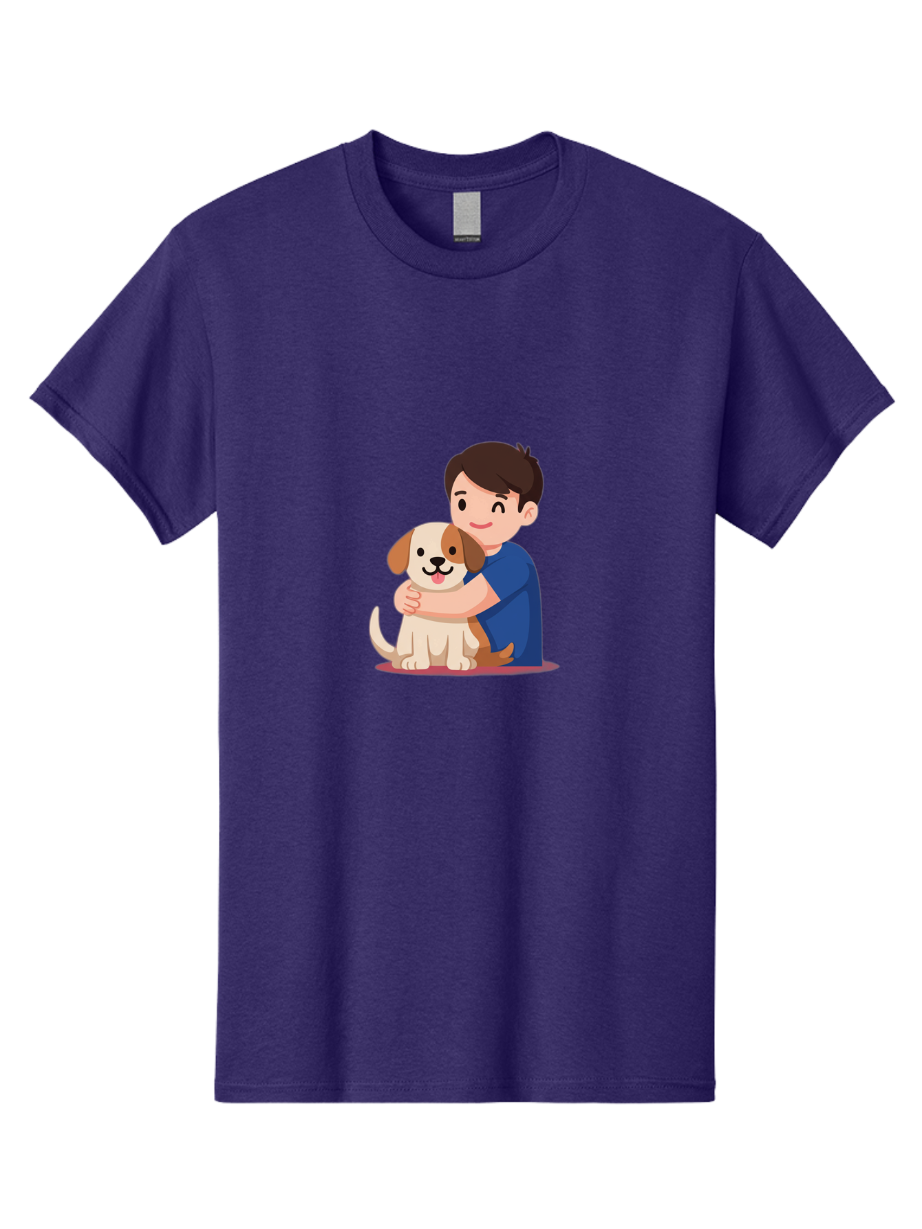 Boy-Hugging-Dog-2 Men'S Graphic Tee, 100% Cotton, Comfortable Casual Summer Wear, Machine Washable, Vintage Camera, Old Camera, Antique Camera, Black Camera, Classic Photography, Photography Equipment, Nostalgic Device, Film Camera, Camera Art Bah605