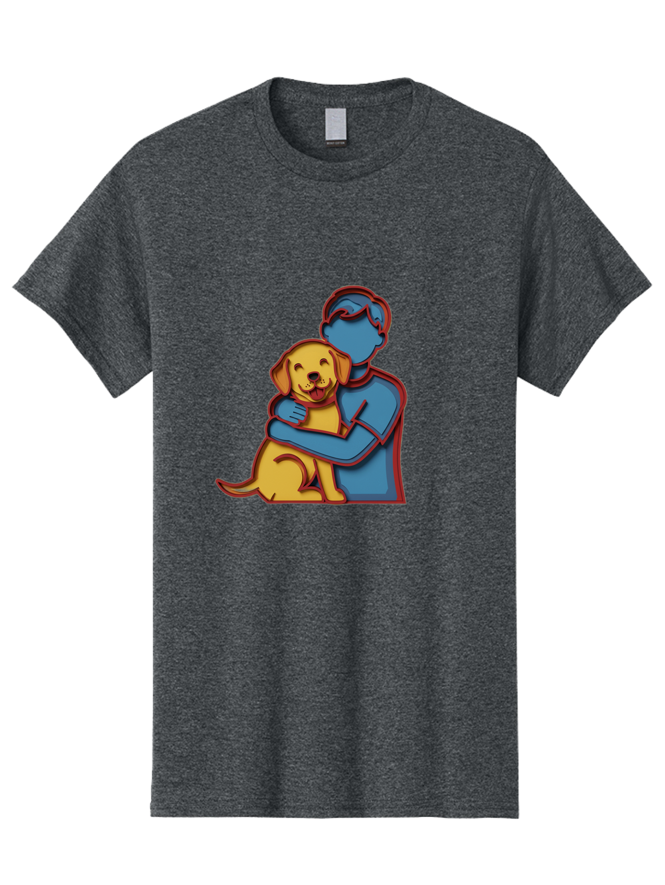 Boy-Hugging-Dog-3 Men'S Graphic Tee, 100% Cotton, Comfortable Casual Summer Wear, Machine Washable, Vintage Camera, Old Camera, Antique Camera, Black Camera, Classic Photography, Photography Equipment, Nostalgic Device, Film Camera, Camera Art Bah606