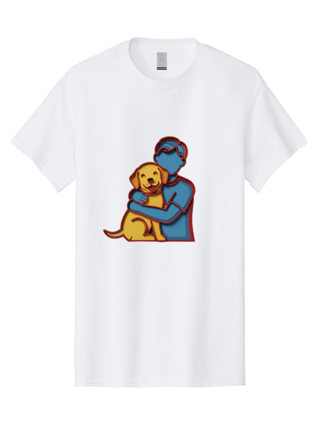 Boy-Hugging-Dog-3 Men'S Graphic Tee, 100% Cotton, Comfortable Casual Summer Wear, Machine Washable, Vintage Camera, Old Camera, Antique Camera, Black Camera, Classic Photography, Photography Equipment, Nostalgic Device, Film Camera, Camera Art Bah606