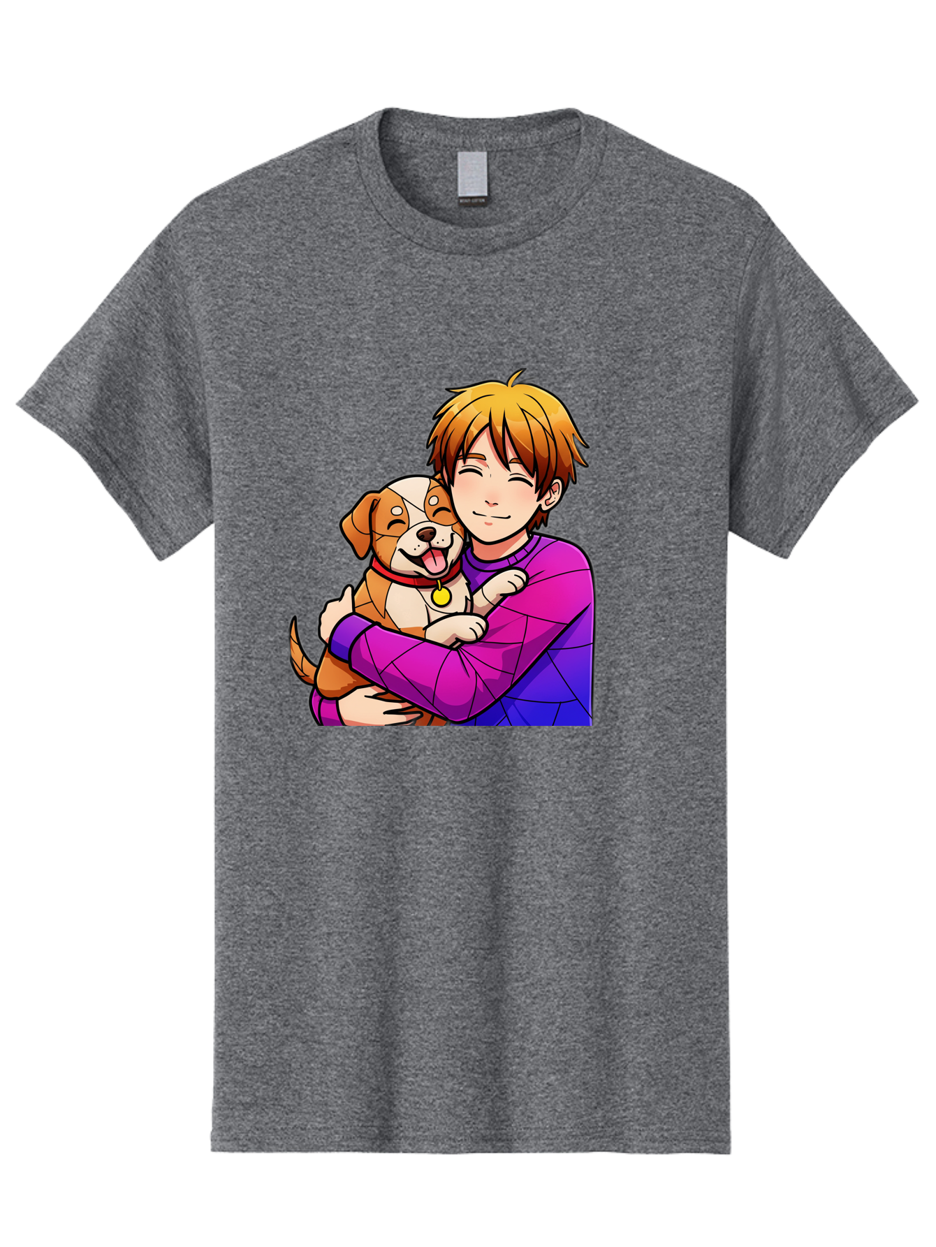 Boy-Hugging-Dog Men'S Graphic Tee, 100% Cotton, Comfortable Casual Summer Wear, Machine Washable, Vintage Camera, Old Camera, Antique Camera, Black Camera, Classic Photography, Photography Equipment, Nostalgic Device, Film Camera, Camera Art Bah607