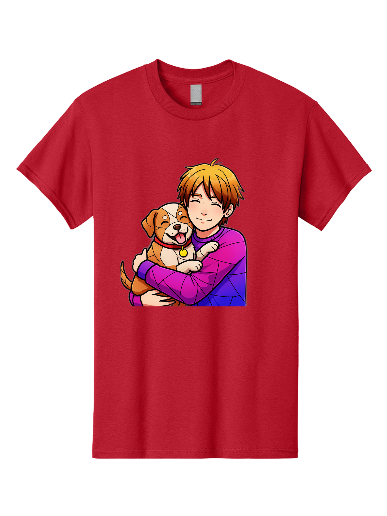 Boy-Hugging-Dog Men'S Graphic Tee, 100% Cotton, Comfortable Casual Summer Wear, Machine Washable, Vintage Camera, Old Camera, Antique Camera, Black Camera, Classic Photography, Photography Equipment, Nostalgic Device, Film Camera, Camera Art Bah607