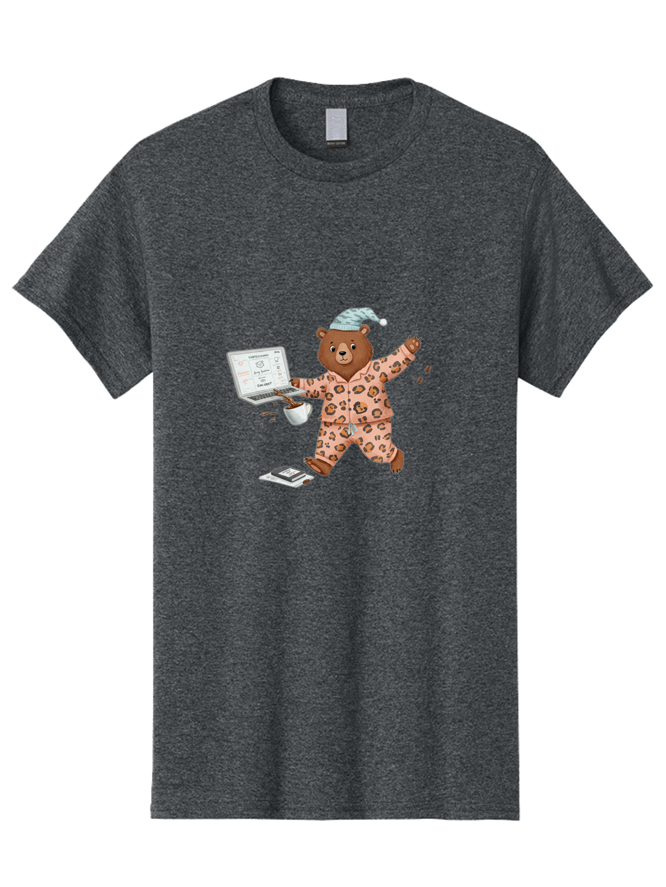 Brown-Bear-Pajamas-Laptop-Coffee Men'S Graphic Tee, 100% Cotton, Comfortable Casual Summer Wear, Machine Washable, Vintage Camera, Old Camera, Antique Camera, Black Camera, Classic Photography, Photography Equipment, Nostalgic Device, Bah611